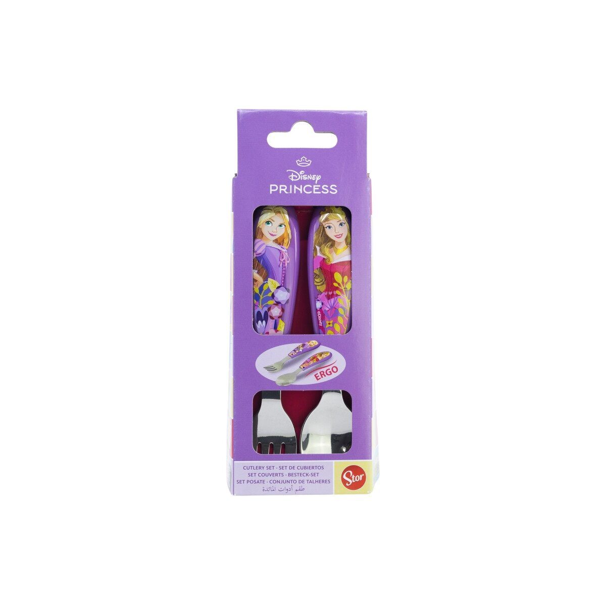 Disney Kinderbesteck Disney Prinzessin Courageous Heart Metall-Ergo-Besteckset, 2-teilig (2-tlg), Edelstahl