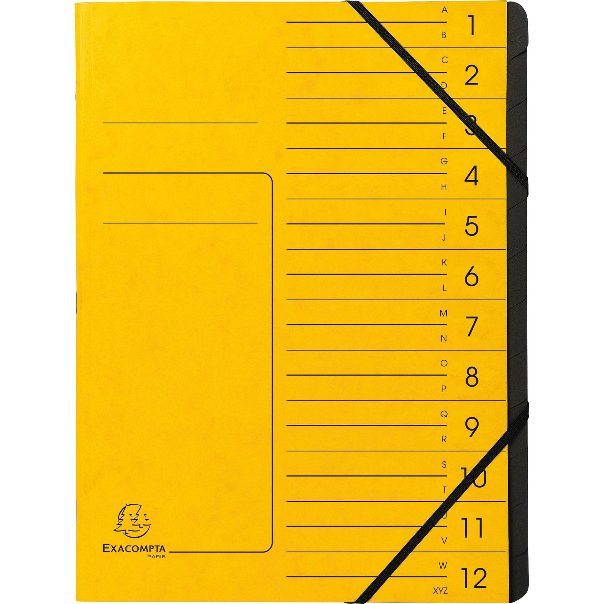EXACOMPTA Organisationsmappe Exacompta EXACOMPTA Ordnungsmappe - 12 Fächer, A4, Karton, gelb