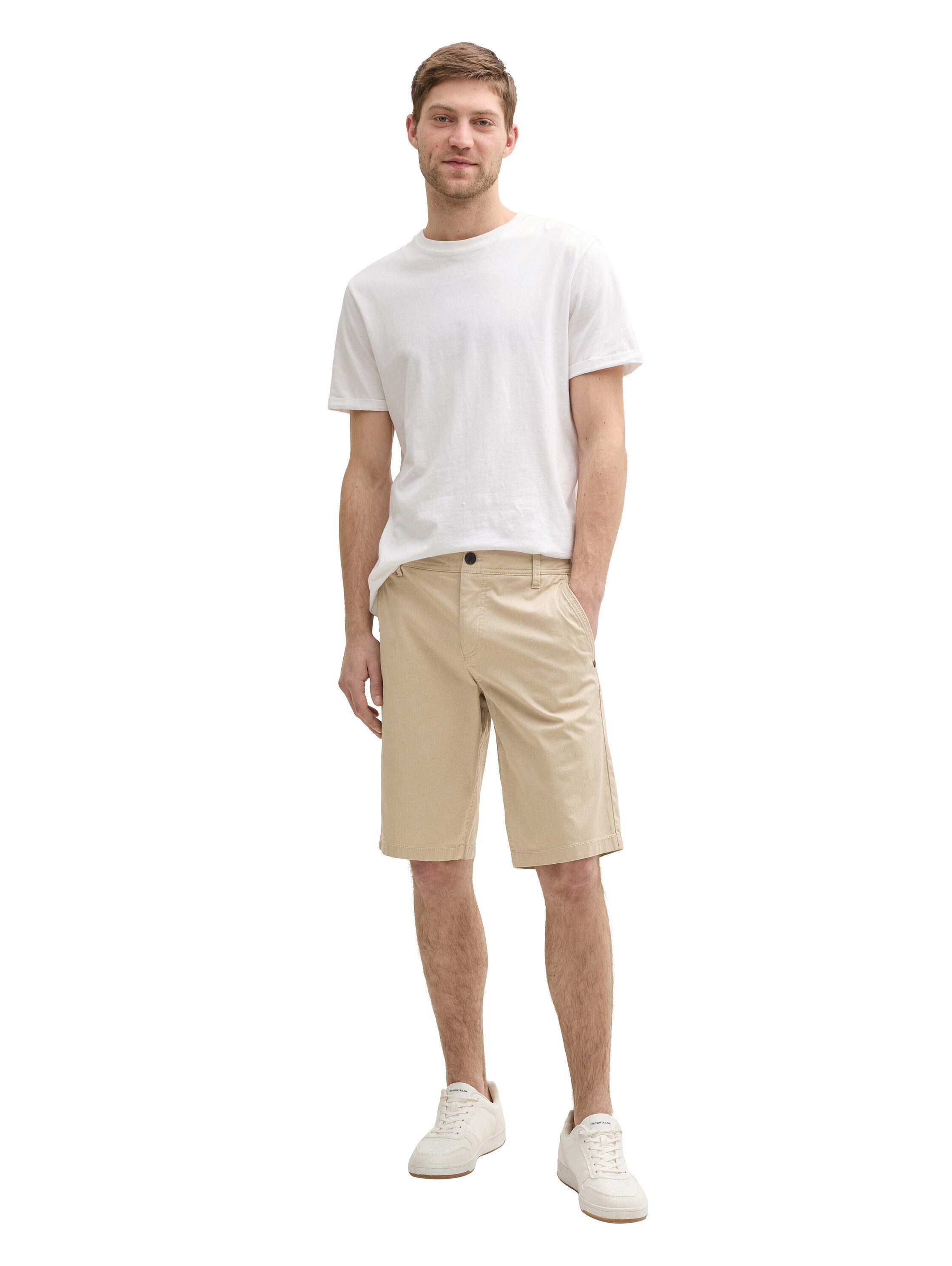 Tom Tailor Herren Short SLIM PRINTED CHINO SHORTS - Mid Waist Slim Fit günstig online kaufen