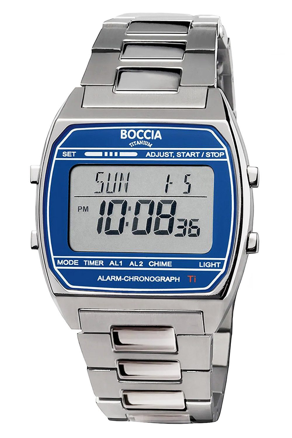 Boccia Digitaluhr Unisex-Armbanduhr Digital Titan Blau günstig online kaufen