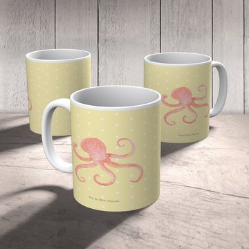 Mr. & Mrs. Panda Tasse Tintenfisch - Gelb Pastell - Geschenk, Arme, lustige Sprüche, Tasse M, Keramik, Langlebige Designs