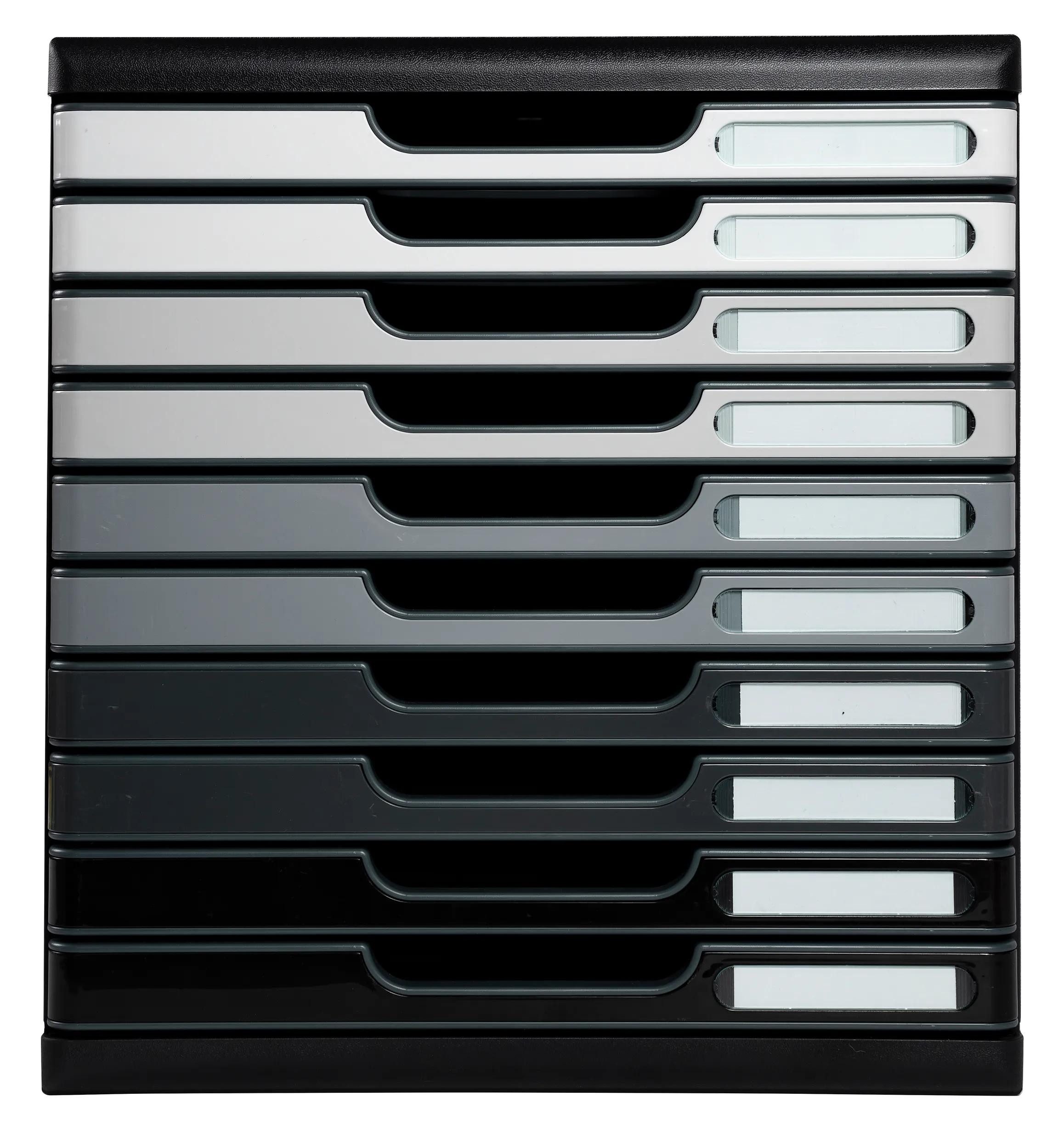 Schubladenbox Schubladenbox MODULO A4, 10 geschlossene Schubladen - Grau - 302794D