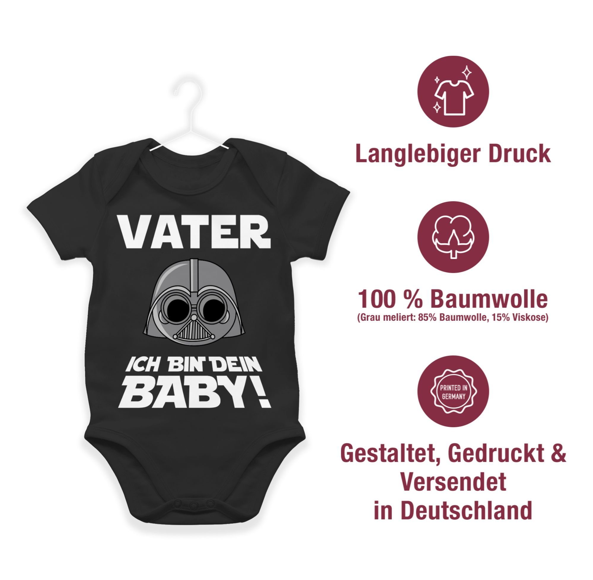 Geschenk bin Baby dein Shirtracer 1 Vatertag Schwarz Shirtbody Baby Vater ich