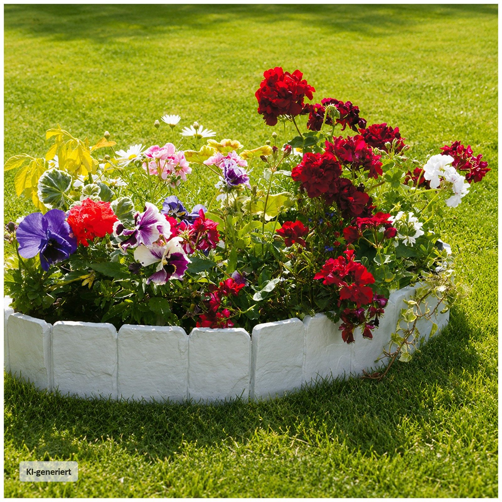HTI-Living Rasenkante Beetumrandung Steinoptik 10-teilig Nessa, LxH: 25x23 cm, Set, 10 Module, Beeteinfassung