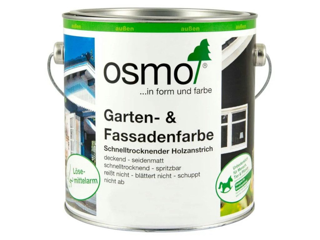 osmo Wetterschutzfarbe Garten- und Fassadenfarbe für Außen RAL 7038 Achatgrau