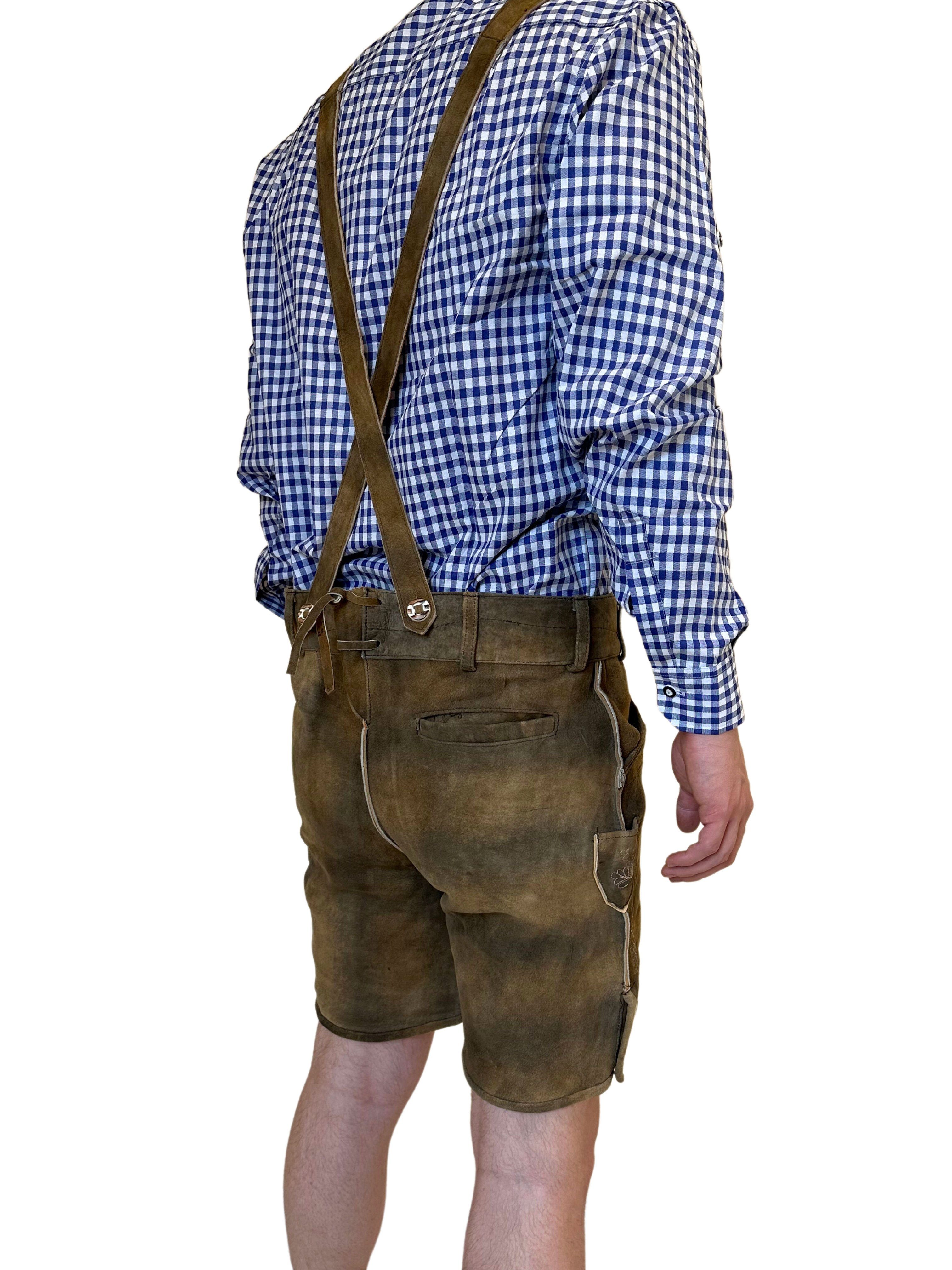 Dretaild Trachtenhose Premium Herren Lederhose kurz Ziegenleder mit günstig online kaufen