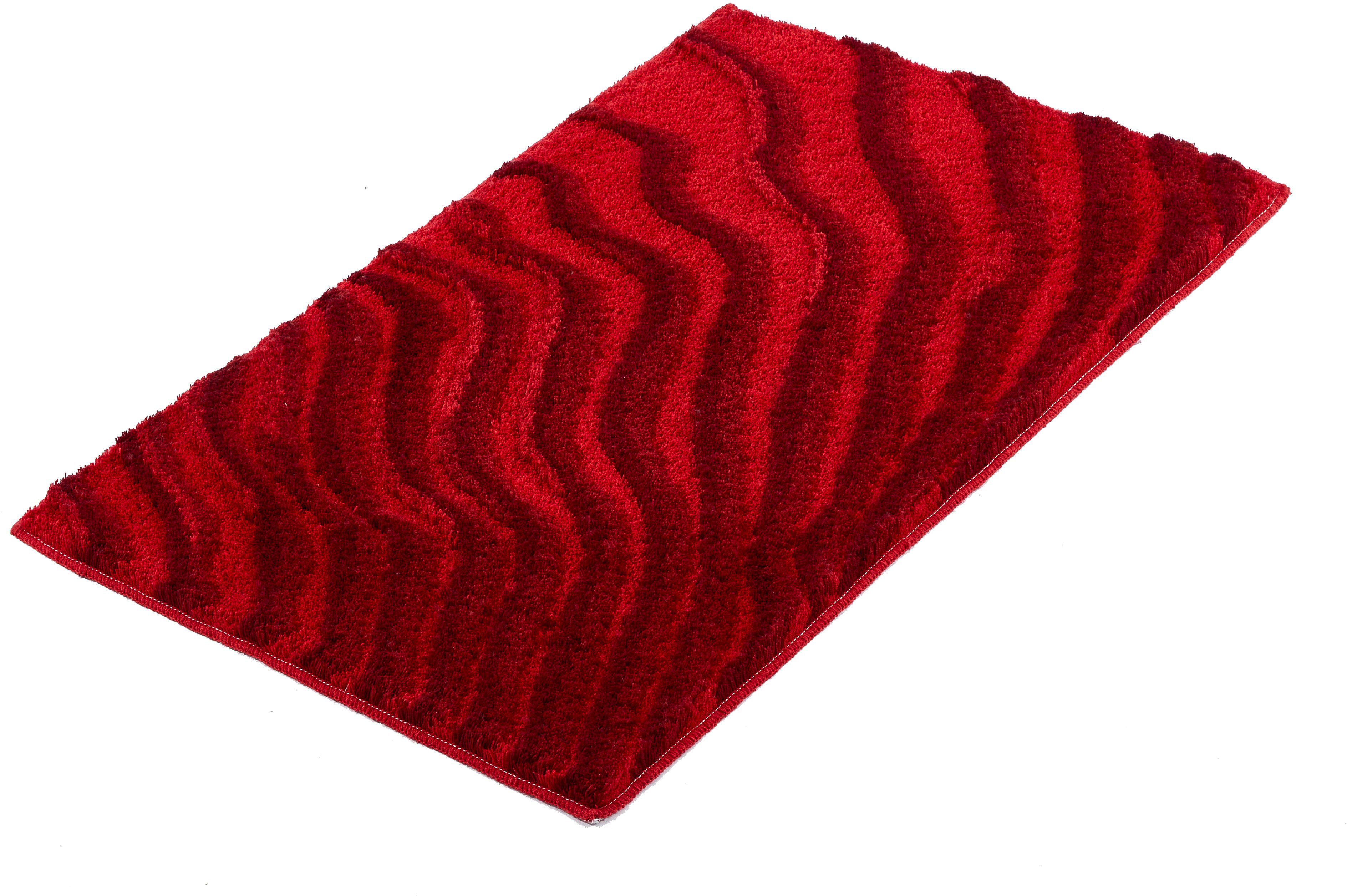 Kleine Wolke Badematte Terrace, Badvorleger, Badezimmer Teppich, Höhe 23 mm, rutschhemmend beschichtet, fußbodenheizungsgeeignet, Polyacryl, rechteckig, Badteppich, modernes Wellen Design, Hoch-Tief Effekt