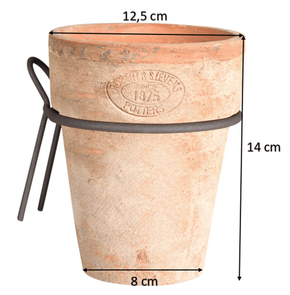 esschert design Übertopf Terracotta Ton Wand Blumen Topf Über Umtopf rund mit Metall Halterung – Bild 5 von 5