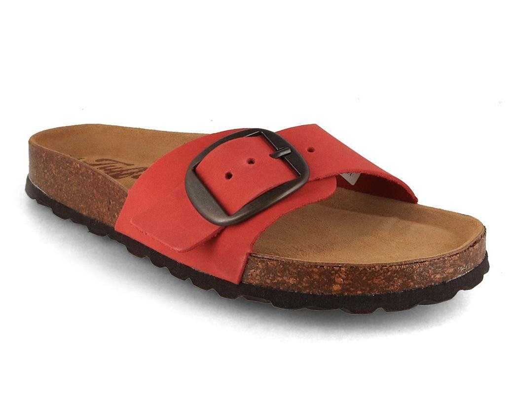 Tuffeln Damen Pantoletten Sandalen Fehmarn für schmale Füße Hausschuh mit gepolstertem Tieffussbett