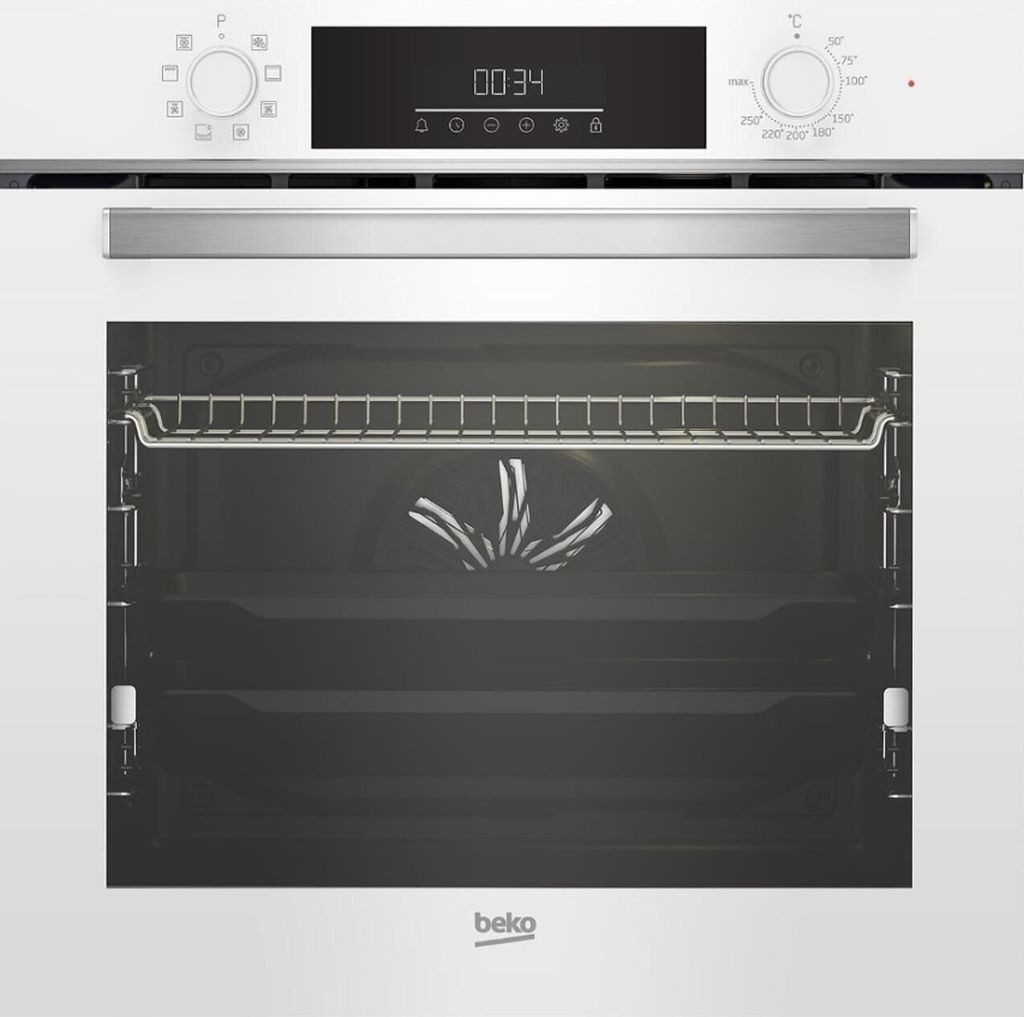 BEKO Backofen Teleskopauszug SteamShine® weiß BBIM14300WMS, mit 1-fach Teilauszug