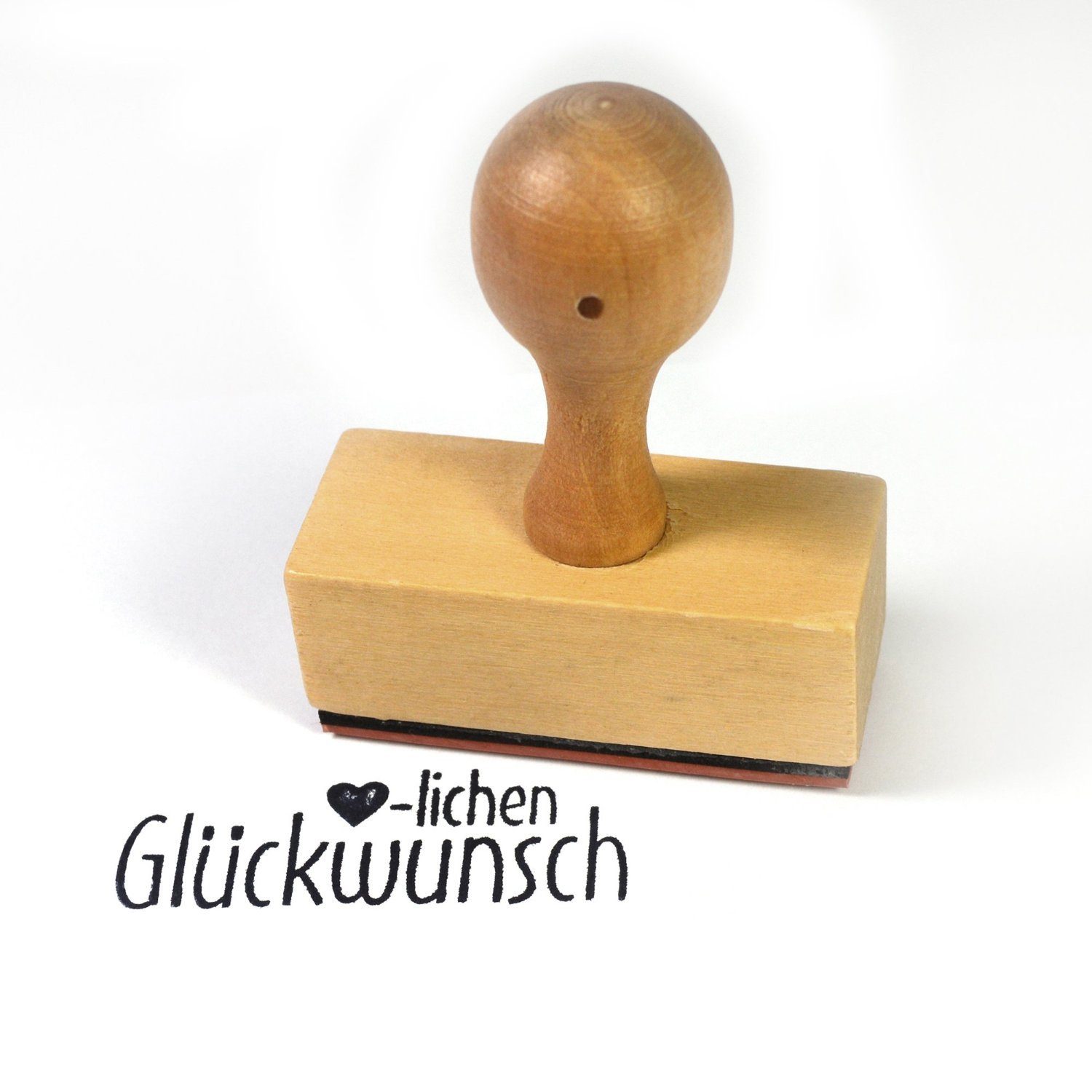 Frau WUNDERVoll Stempel Stempel - Herzlichen Glückwunsch - aus Holz, Schrift-/ Motivgröße: