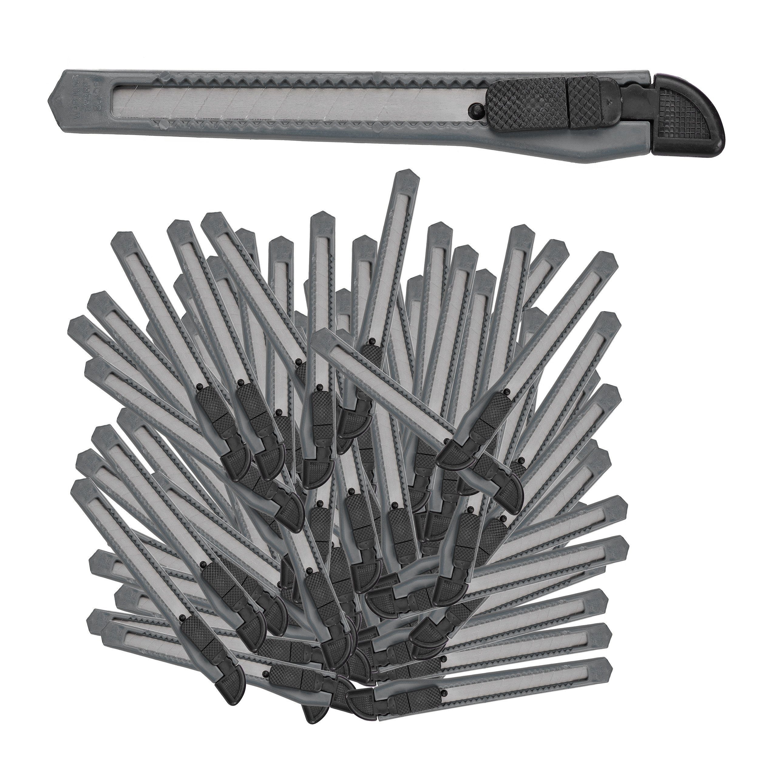relaxdays Teppichmesser Cuttermesser 100er Set, Grau günstig online kaufen