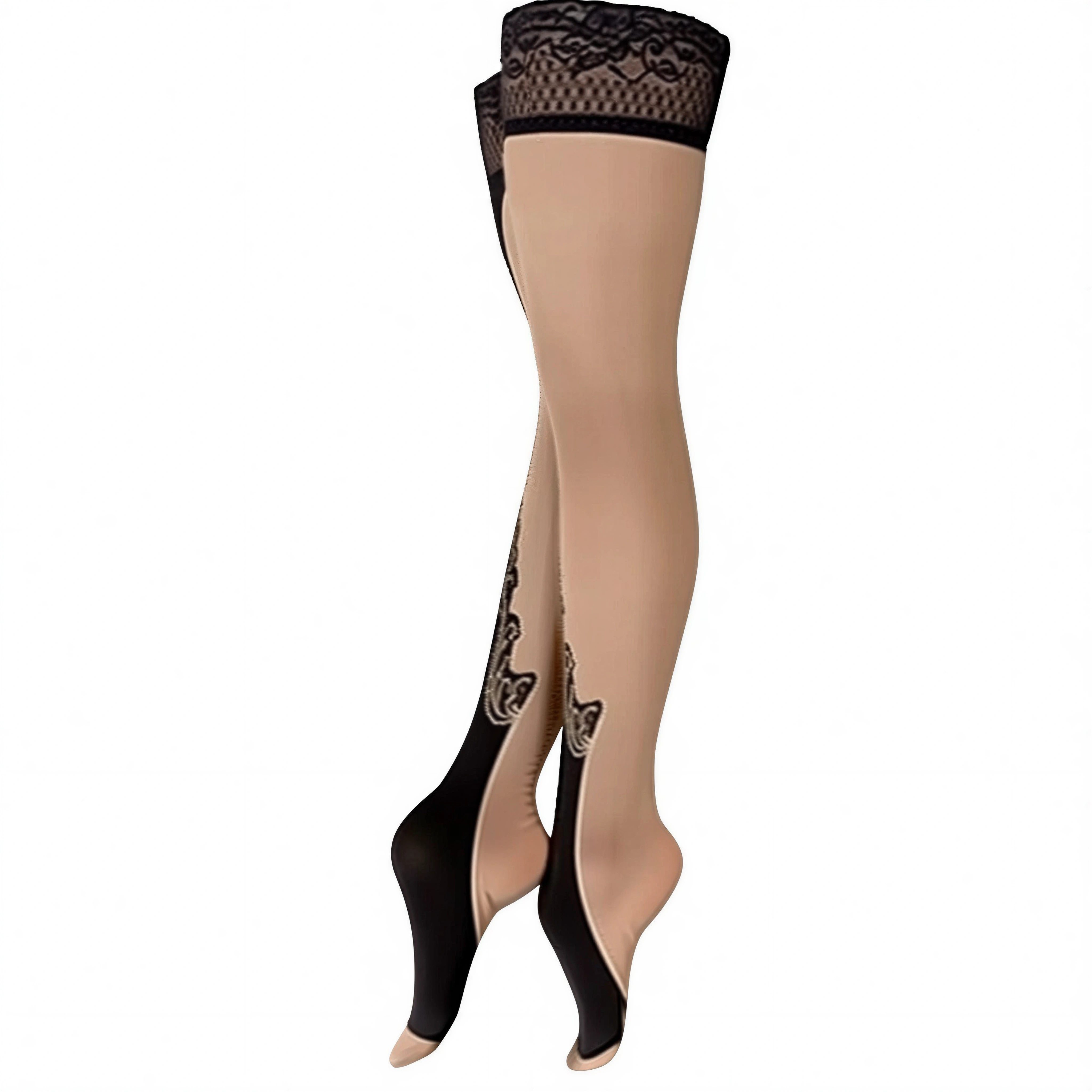 Ballerina´s Secret Halterlose Strümpfe Damen mit Naht und Hochferse Art. 556 30 DEN (Packung, 1-Paar, 1 Paar) verführerisch