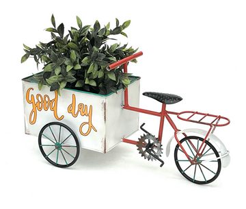 DanDiBo Pflanzentreppe Blumenfahrrad für Garten Metall Stehend Fahrrad Weiß Rot
