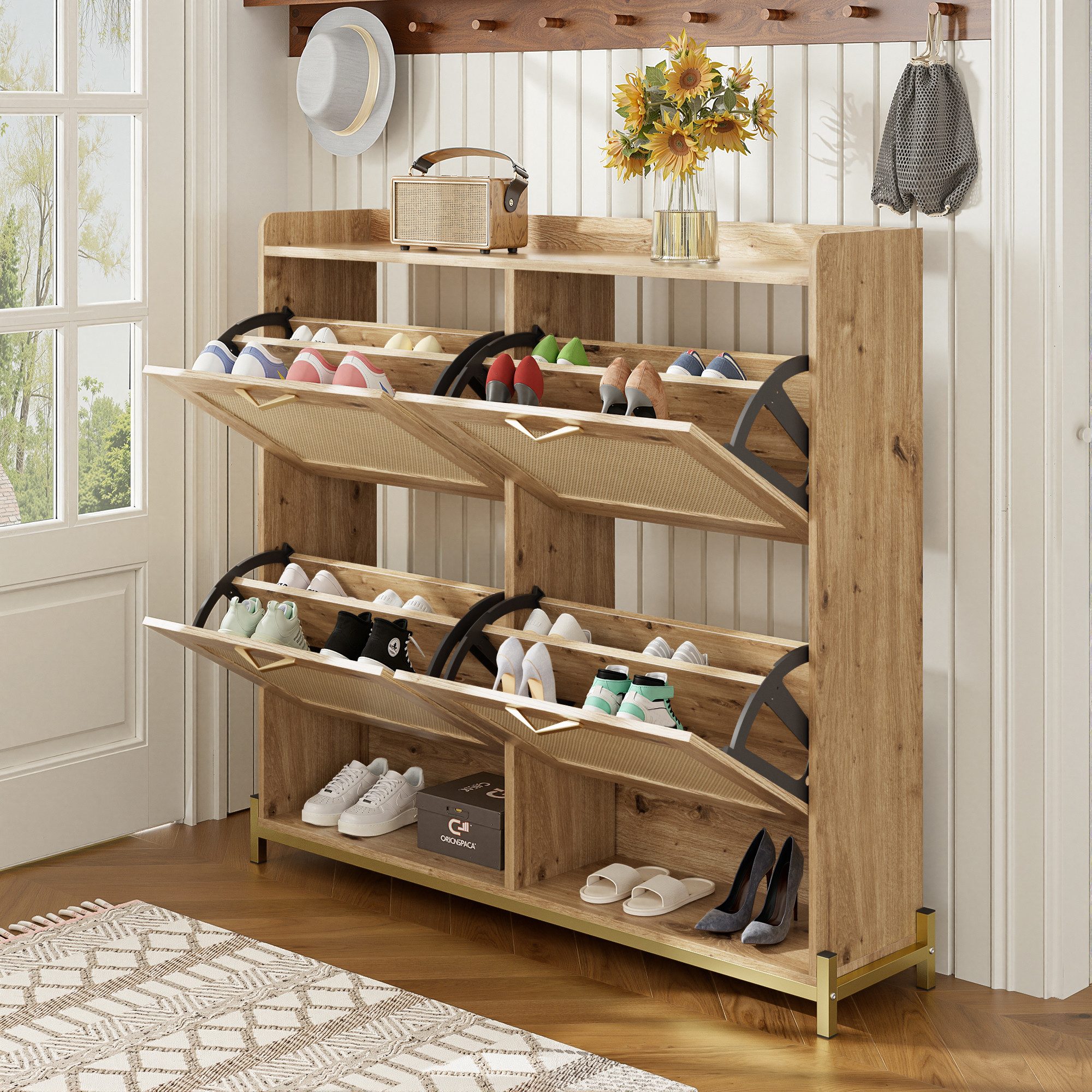 STILVORA Schuhschrank Schuhregal mit 4 Türen,Schuhkommode günstig online kaufen