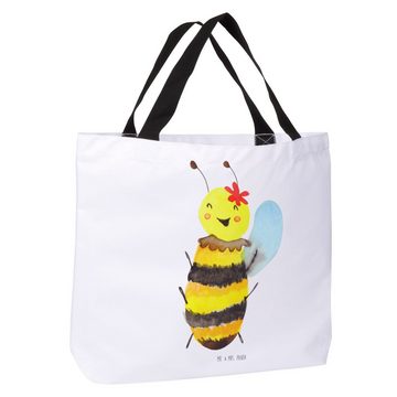 Mr. & Mrs. Panda Shopper Biene Happy - Weiß - Geschenk, Hummel, Wespe, Tragebeutel, Beutel, Al (1-tlg), Einzigartige Designs