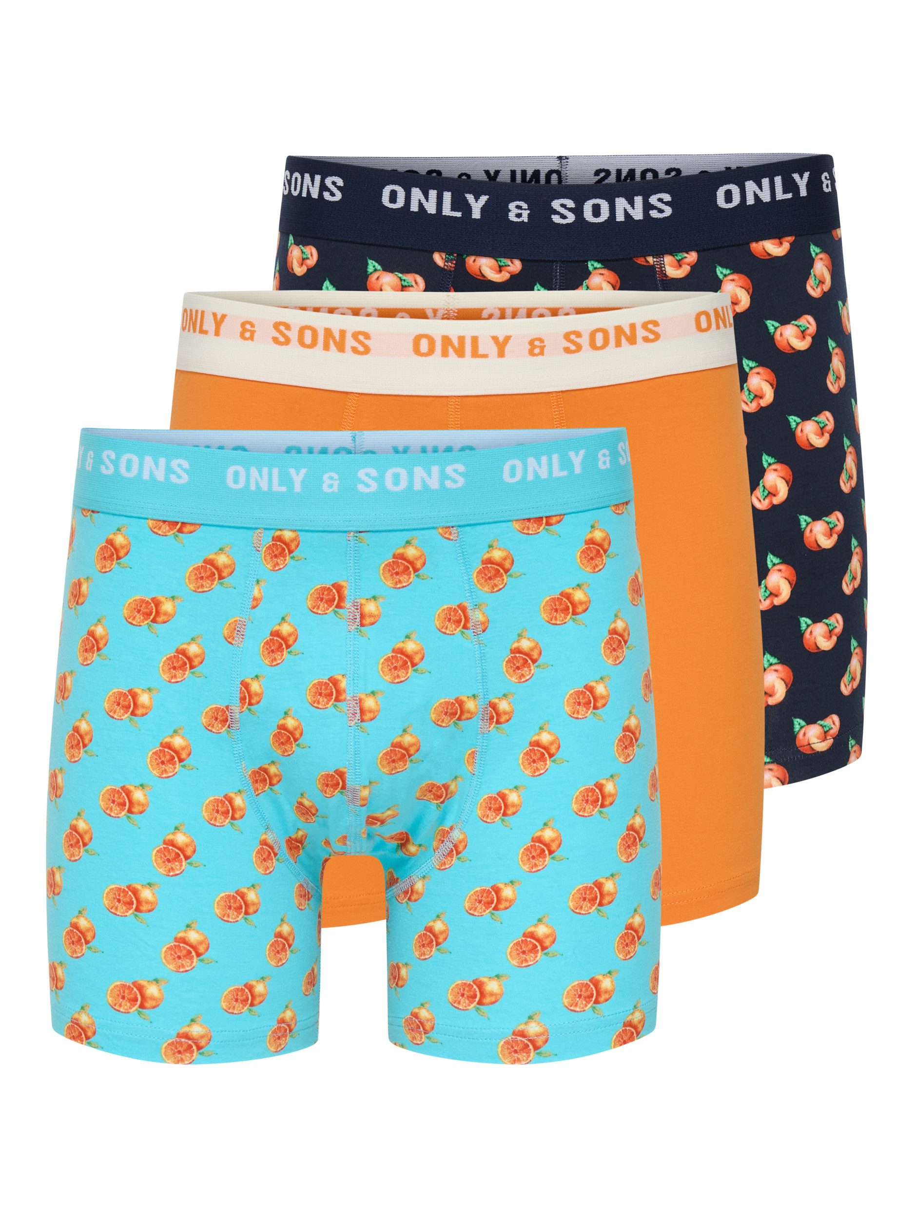 ONLY & SONS Trunk ONSSUMMER PRINTED BOXER 3-PACK NOOS (Packung, 3-St) Baumwollmischung, elastisches Bündchen