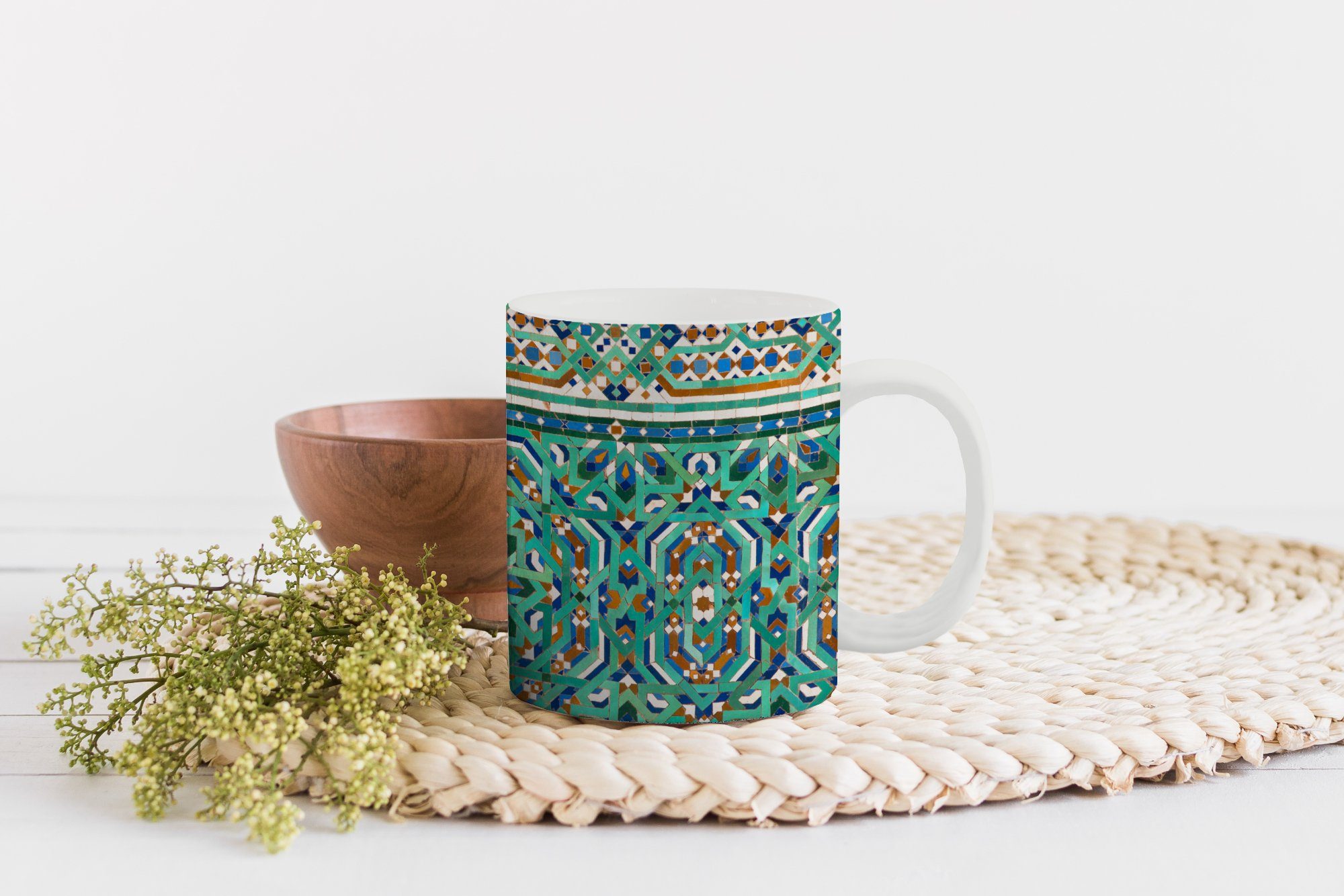 Geschenk Kaffeetassen, Teetasse, Teetasse, Tasse MuchoWow Keramik, Becher, Eine Mosaikdekoration, marokkanische traditionelle