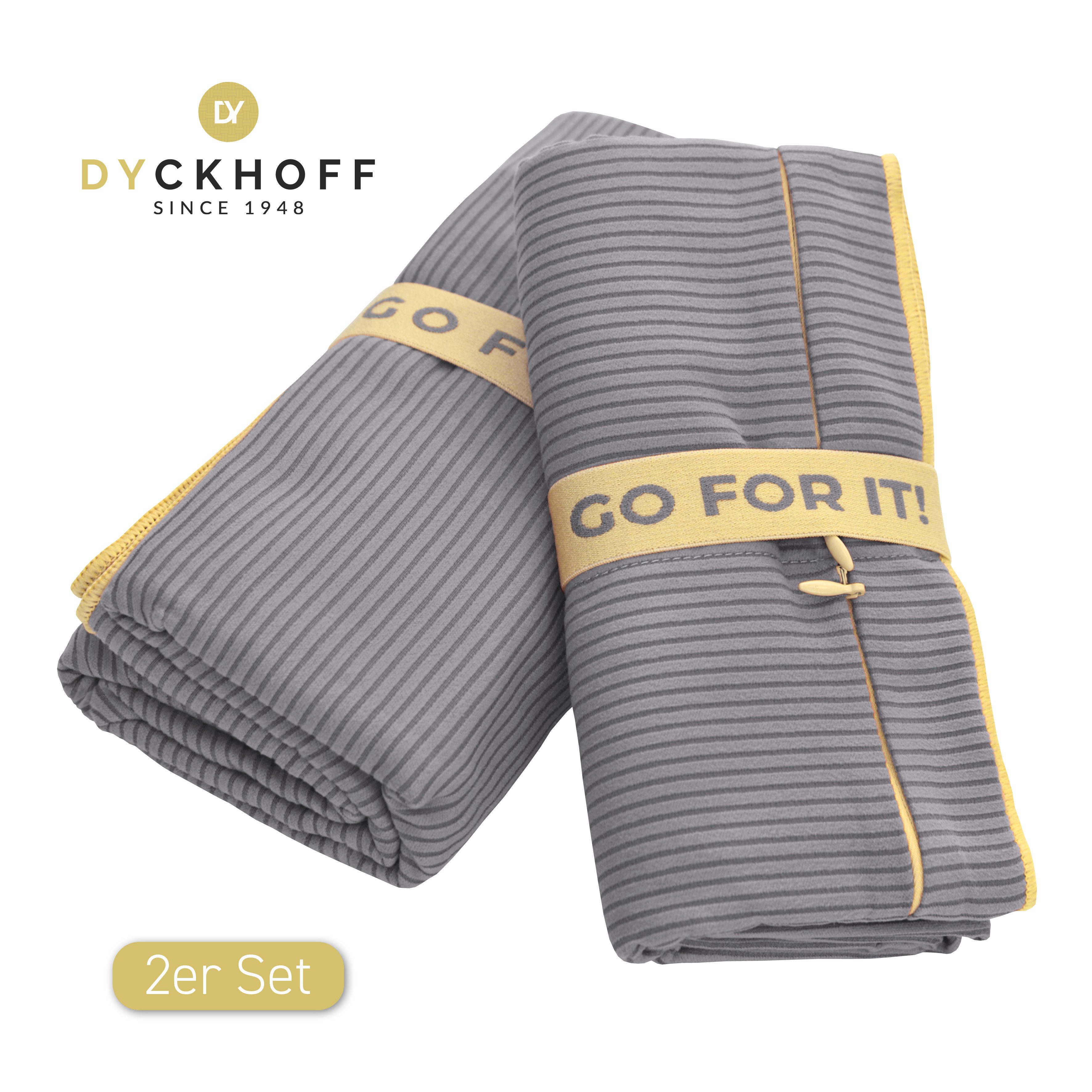 Dyckhoff Handtuch Mikrofaser Sporttuch Struktur, Microfaser (2-St), Mit Überstülpkapuze, Schnelltrocknend, Leicht, Reißverschlusstasche
