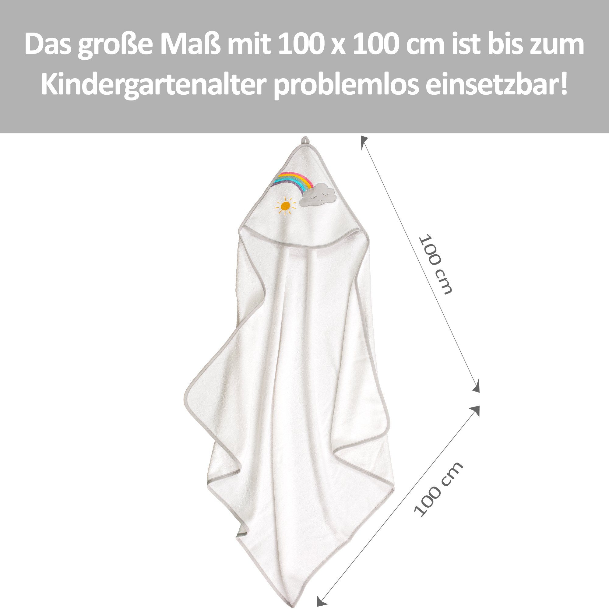 in made Frottier Wolke/Regenbogen, Kapuzenhandtuch Europe cm, Smithy 100x100 (1-St),