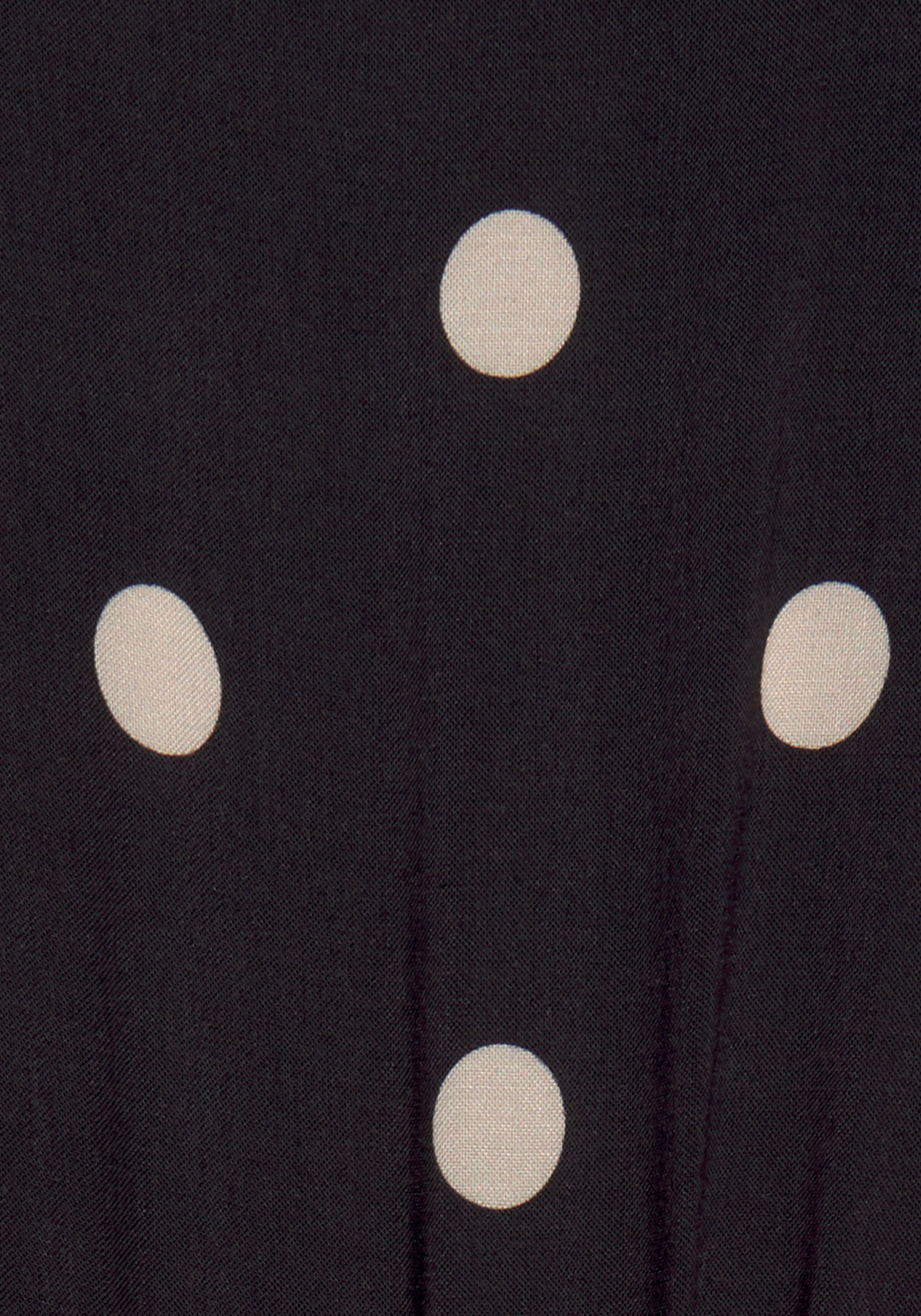 LASCANA Midikleid (mit Punktedruck Gürtel) schwarz-sand-bedruckt mit