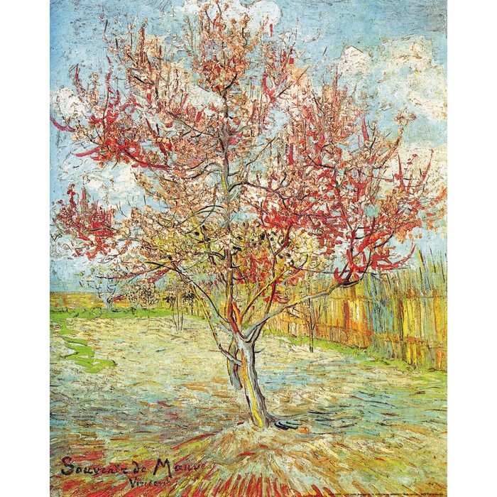 1art1 Kunstdruck Vincent Van Gogh - Blühender Pfirsichbaum Erinnerung An Mauve 1888