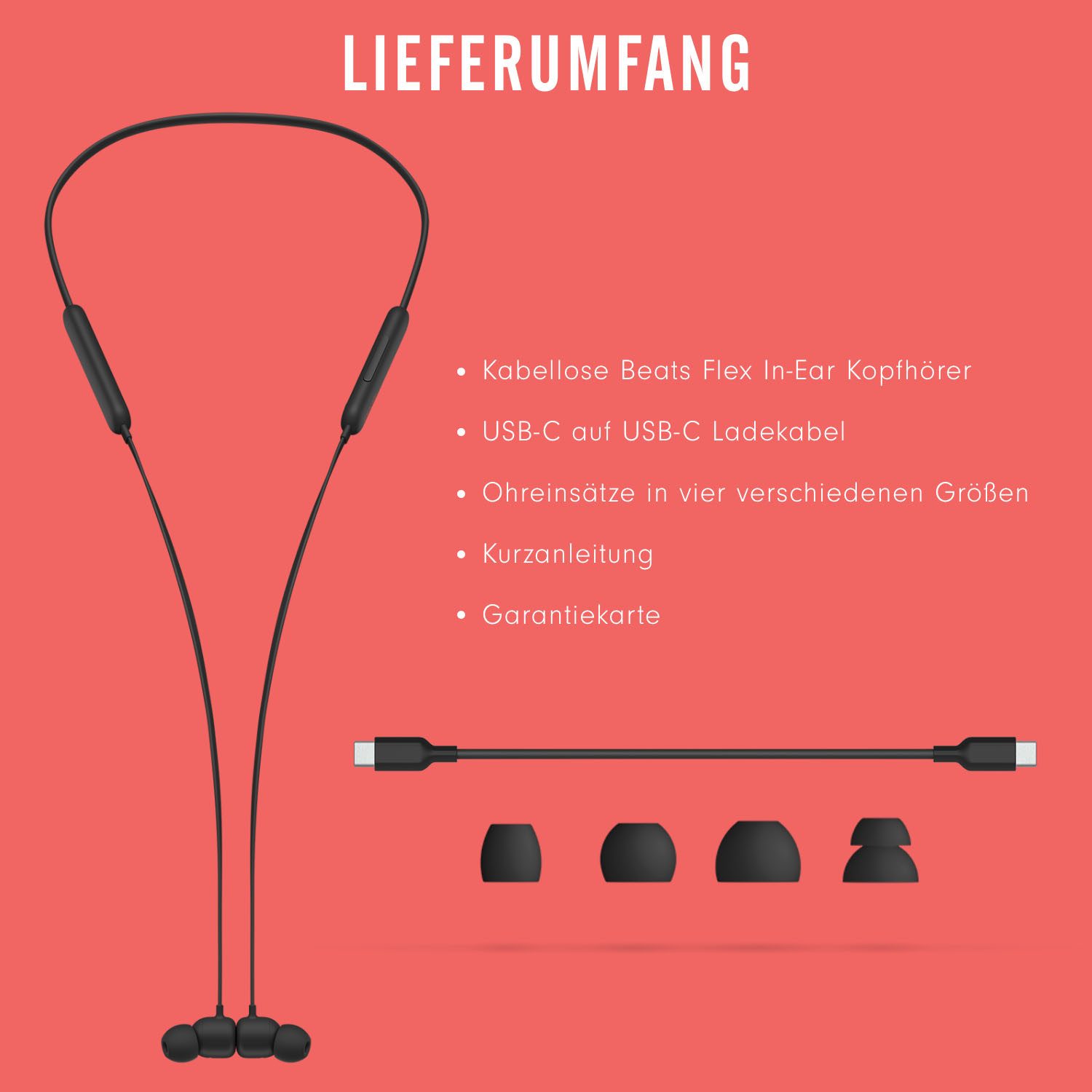 Beats by Dr. Dre Beats Flex wireless In-Ear-Kopfhörer (Freisprechfunktion, Rauschunterdrückung, Sprachsteuerung, Bluetooth, mit Apple W1-Chip)