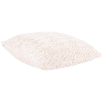 Kissenhülle Kissen Checkered Knitted Cotton Off White (45x45cm), Present Time