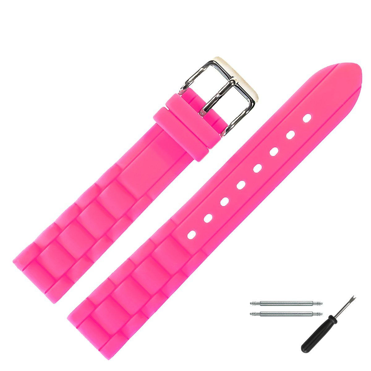 MARBURGER Uhrenarmband 18mm Kunststoff Silikon Pink günstig online kaufen