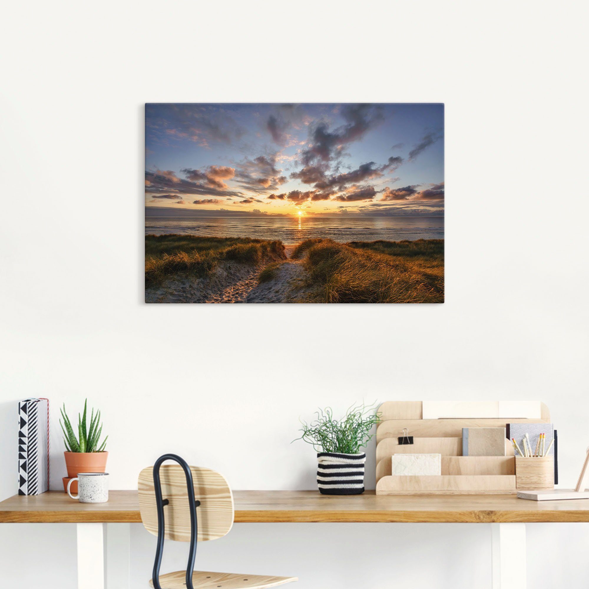 Artland Wandbild »Sonnenuntergang auf Sylt«, Bilder vom Sonnenuntergang & -aufgang (1 Stück), in vielen Größen & Produktarten - Alubild / Outdoorbild für den Außenbereich, Leinwandbild, Poster, Wandaufkleber / Wandtattoo auch für Badezimmer geeignet-HomeTrends
