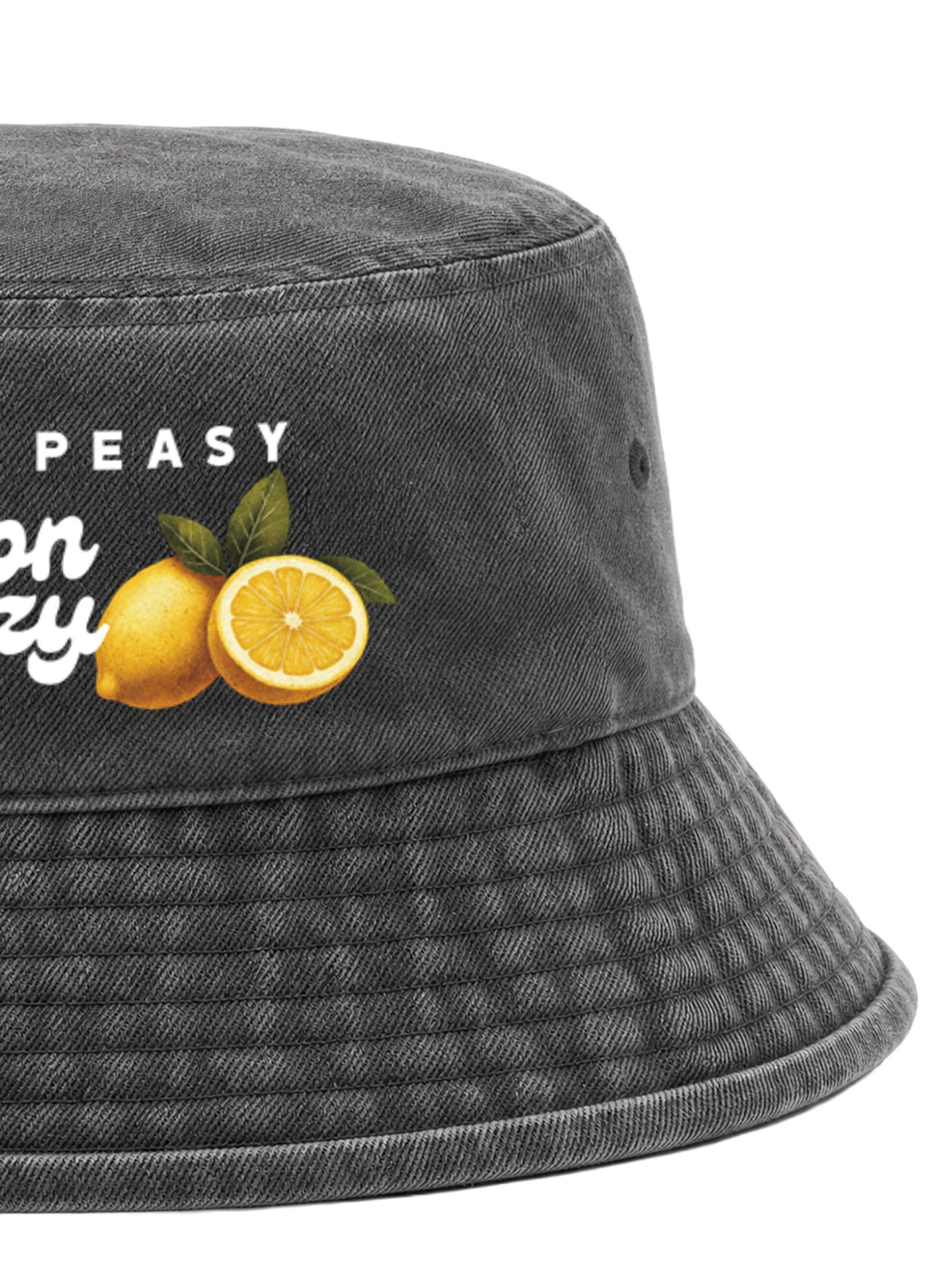 Neverless Fischerhut Anglerhut mit Print Easy Peasy Lemon Squeezy – Bucket Hat Herren – Bild 4 von 5