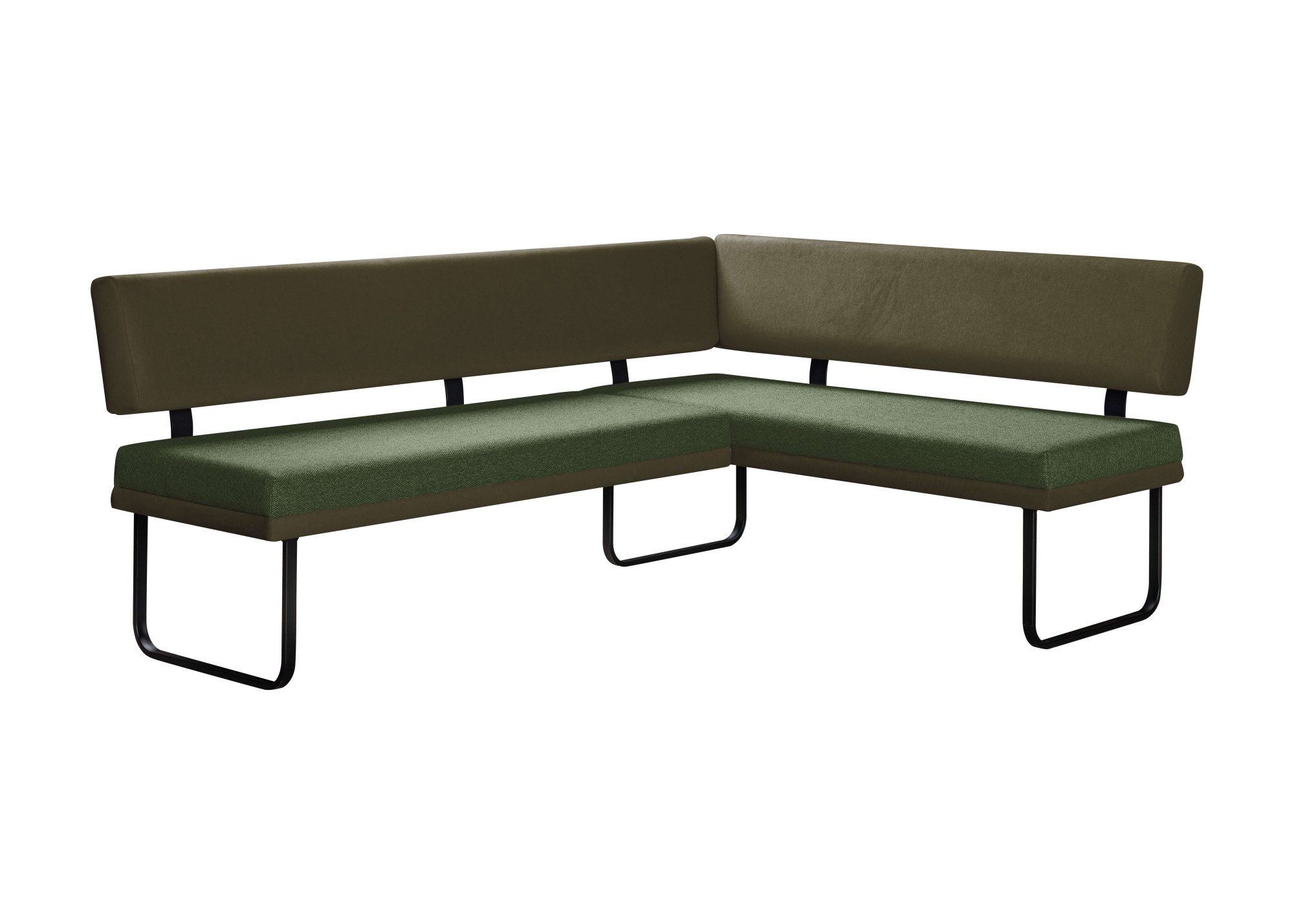 OTTO home Eckbank Gabi Esszimmerbank, Bank, Küchenbank, Polsterbank, Gestell aus matt-schwarzem Flachmetall, stabil, 2-Stoff-Design