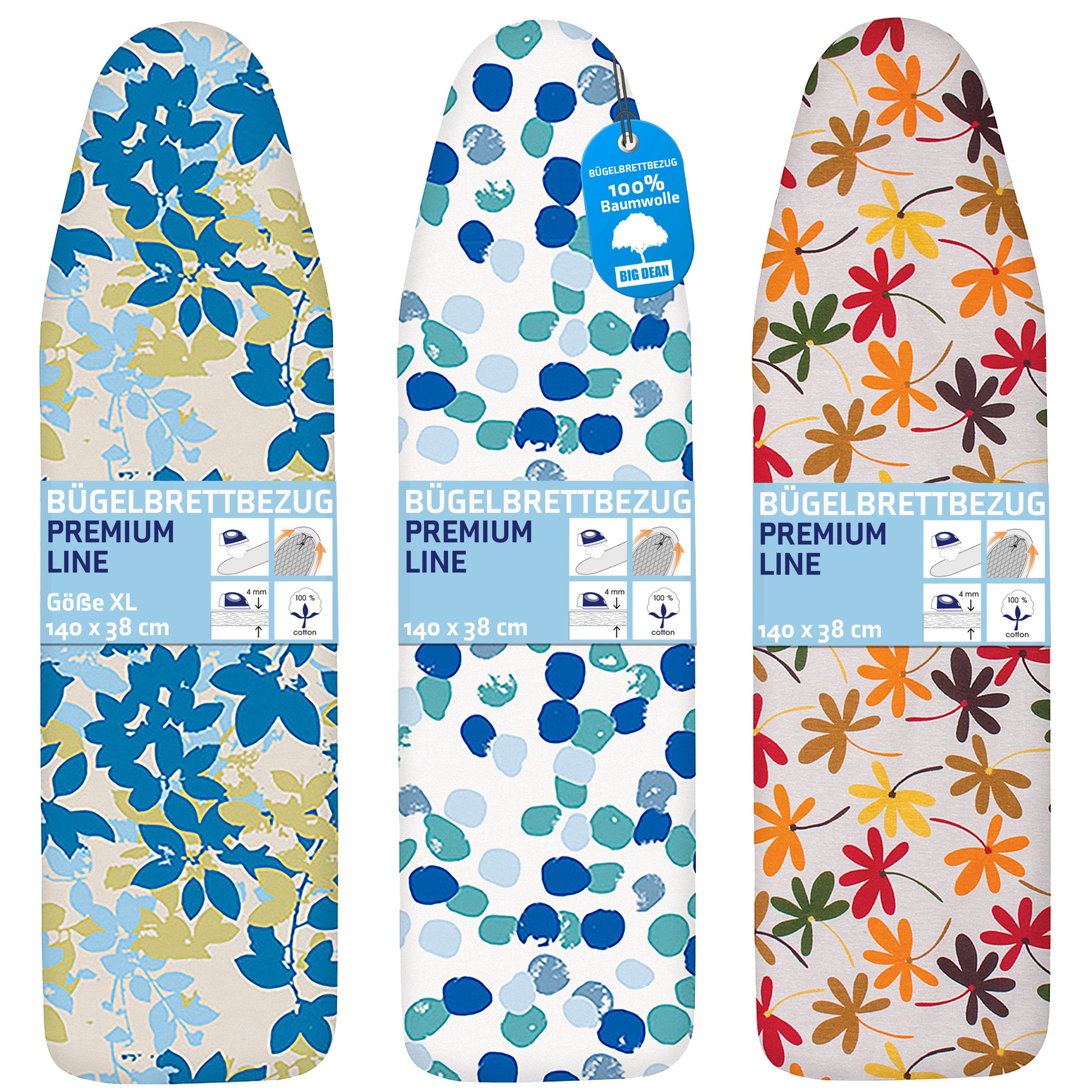 BigDean Bügelbrettbezug Bügeltischbezug Größe XL für 140x38 cm 100% Baumwol günstig online kaufen