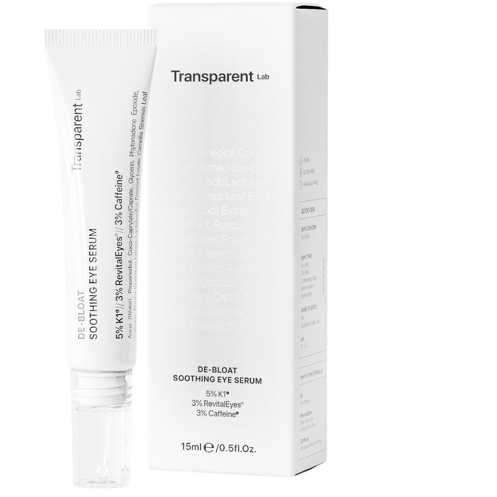 Transparent Lab Augenserum Transparent Lab De-Bloat Soothing Eye Serum (15ml)
