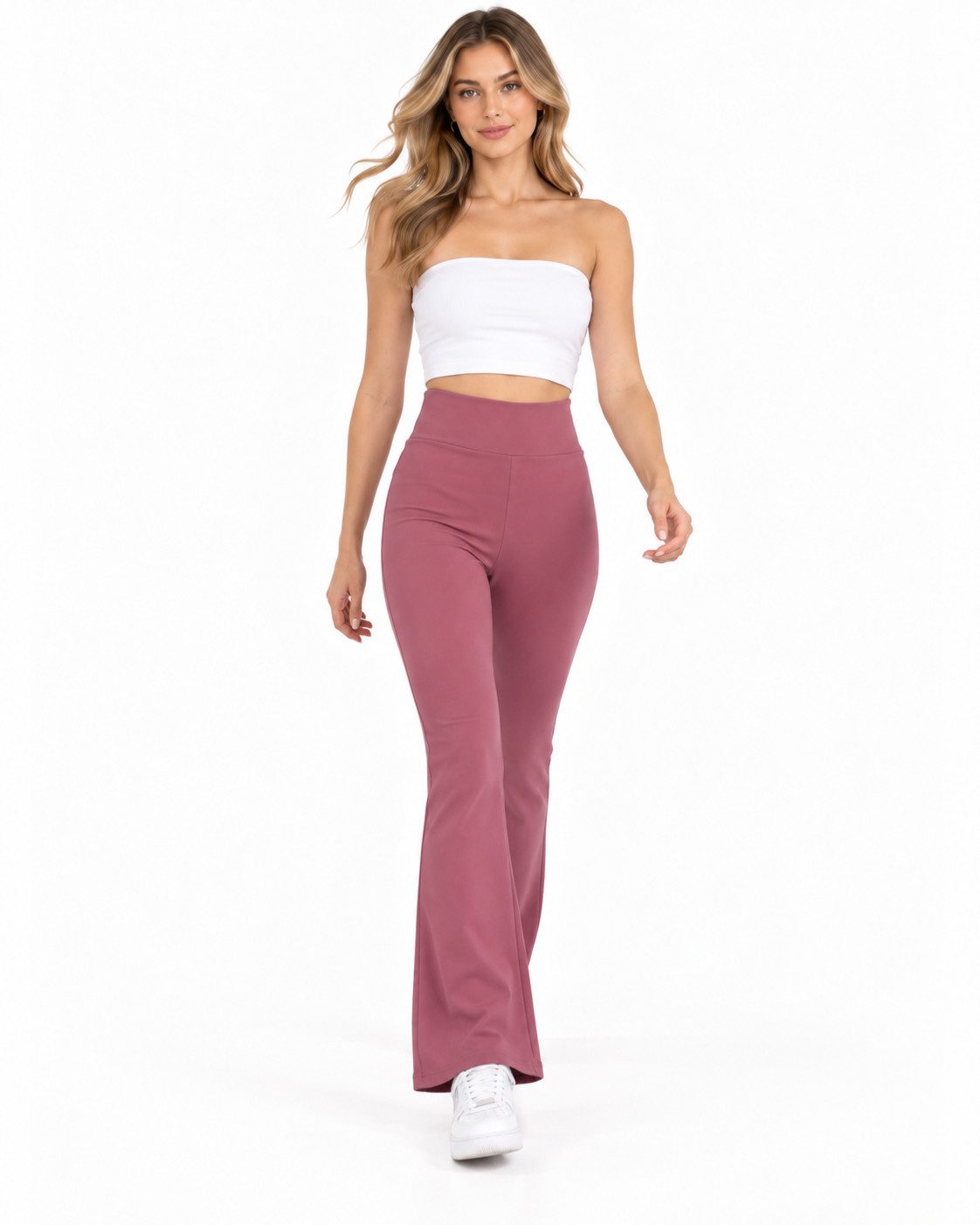 fashionshowcase Schlaghose Damen Scuba Hose High Waist elastisch für Yoga Freizeit & Abendmode Knitterfrei, Bequem & Figurbetont – Bild 5 von 5