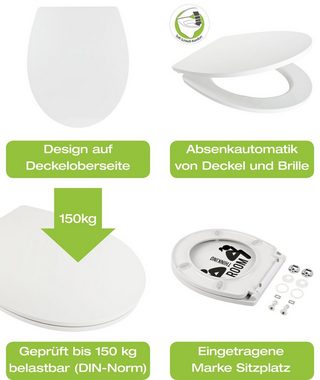 SANITOP WINGENROTH WC-Sitz Lustig, Motiv Grübler, Duroplast, Absenkautomatik, Abnehmbar, 403986