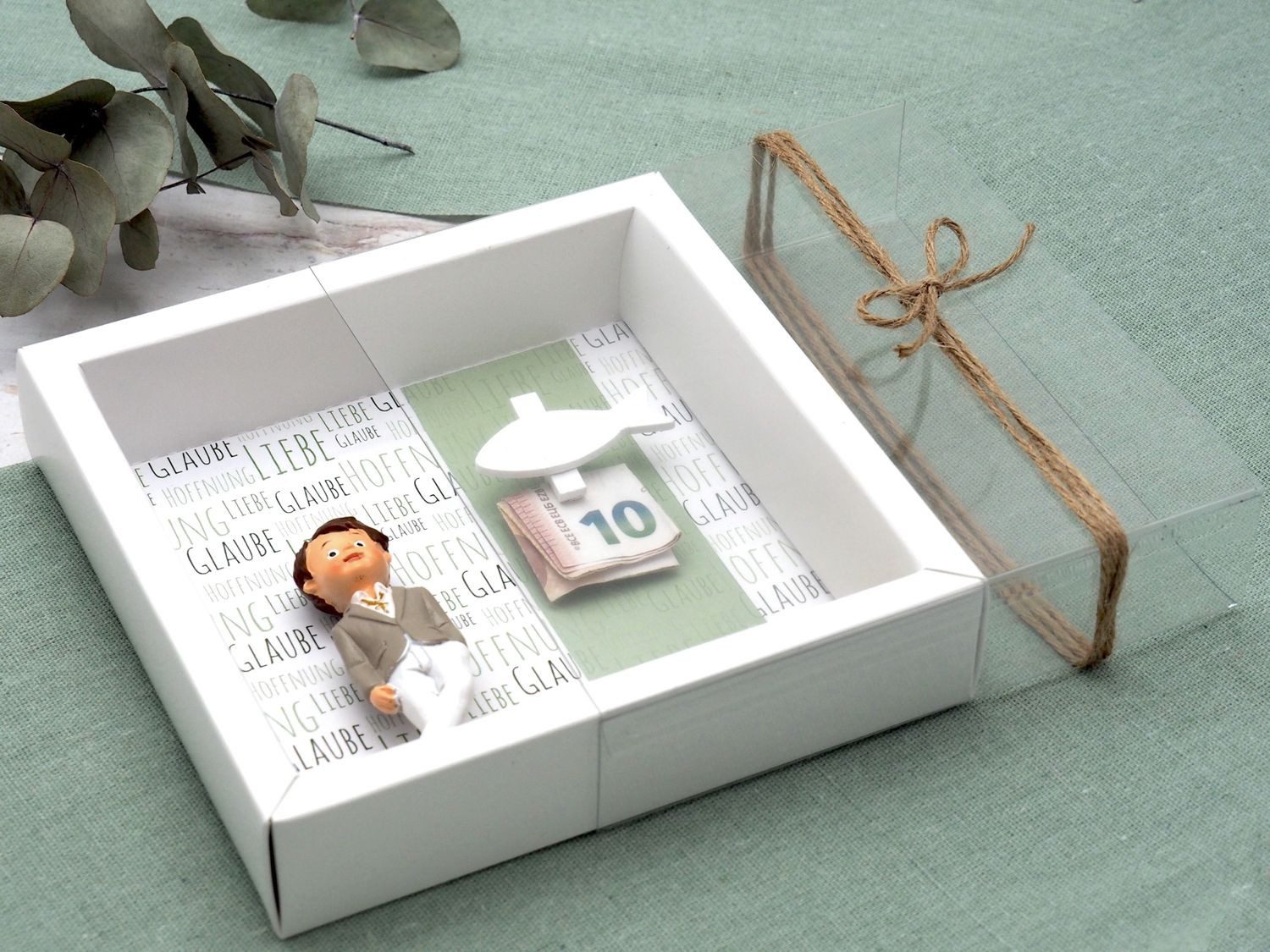 ZauberDeko Geschenkbox Geldgeschenk Verpackung Geldverpackung Kommunion Konfirmation Junge
