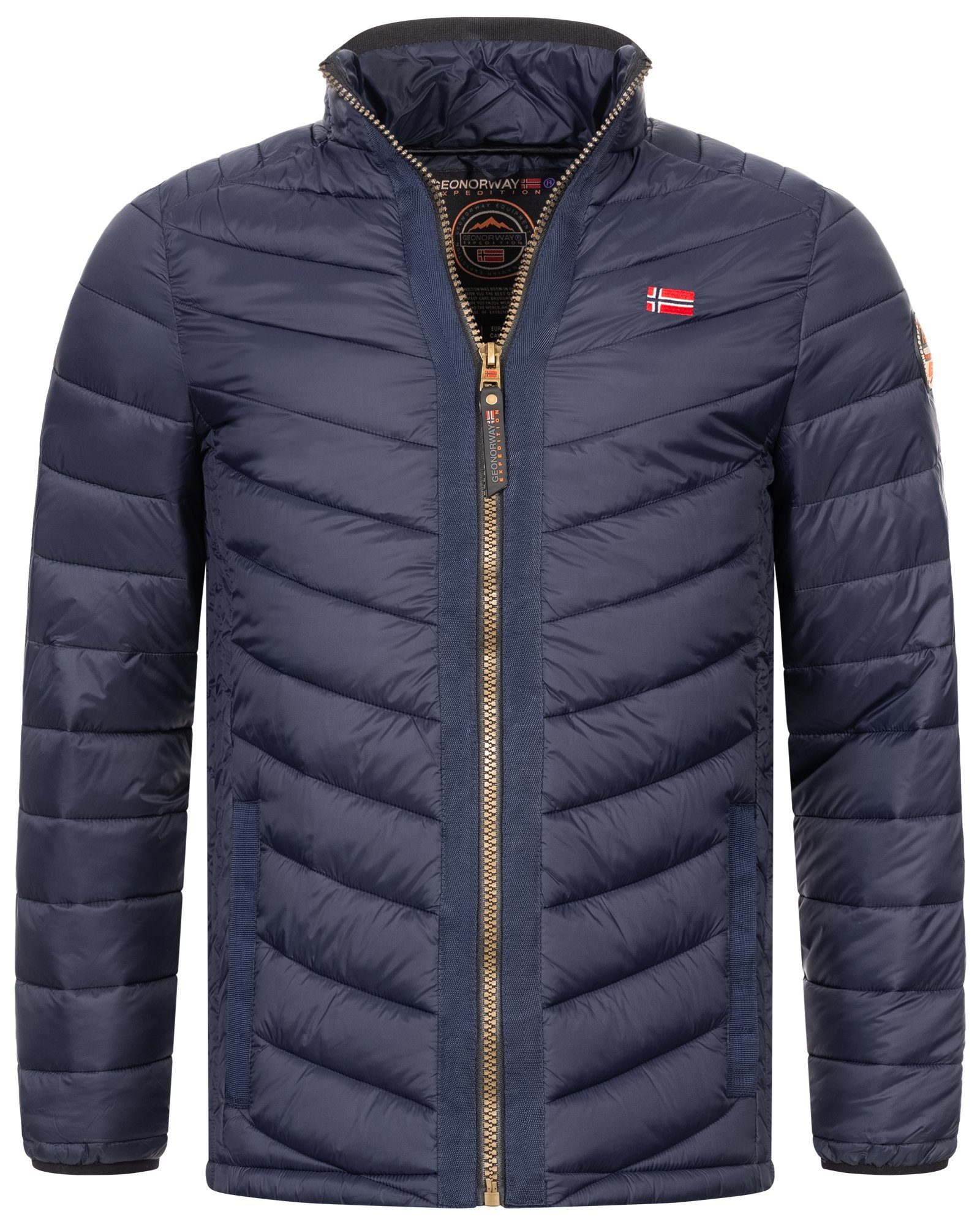 Geographical Norway Steppjacke Herren Herbst Winter Jacke Steppjacke Stehkragen Übergangs Jacke Navy