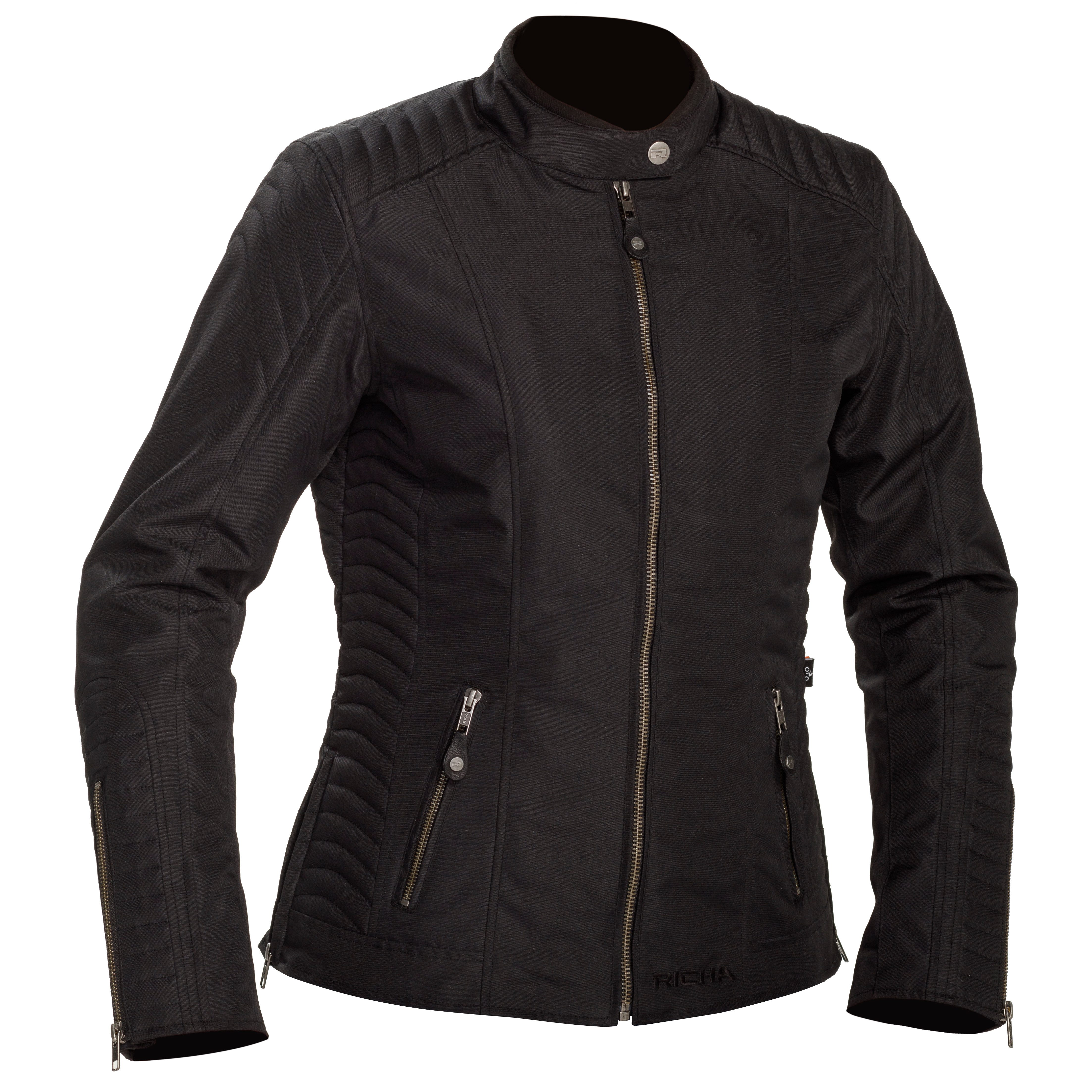 Richa Motorradjacke Richa Lausanne Textiljacke Damen schwarz XL Textiljacke Damen wasserdicht atmungsaktiv Belüftung mit Protektoren