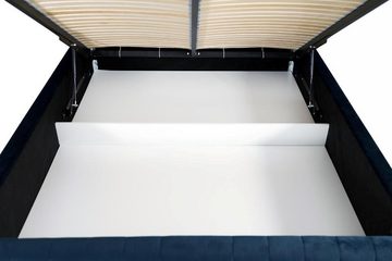 JVmoebel Bettgestell, Modern Bett Grau Doppelbett Elegantes Bett Polster Stoff