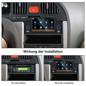 Hikity 1Din CarPlay & Android Auto 5 Zoll mit Rückfahrkamera Autoradio Autoradio