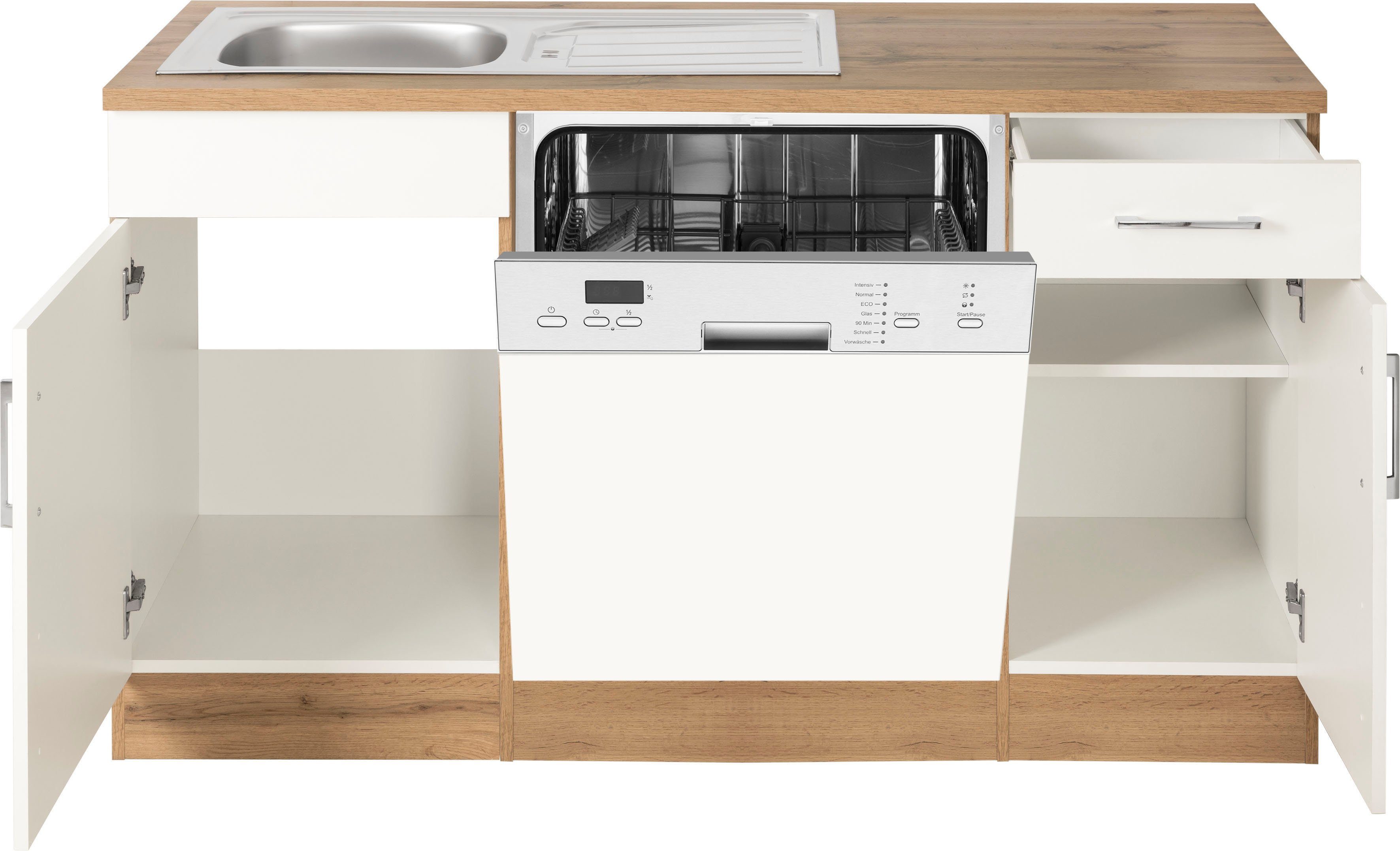 KOCHSTATION Winkelküche KS-Colmar, mit E-Geräten, Stellbreite 210/330 cm