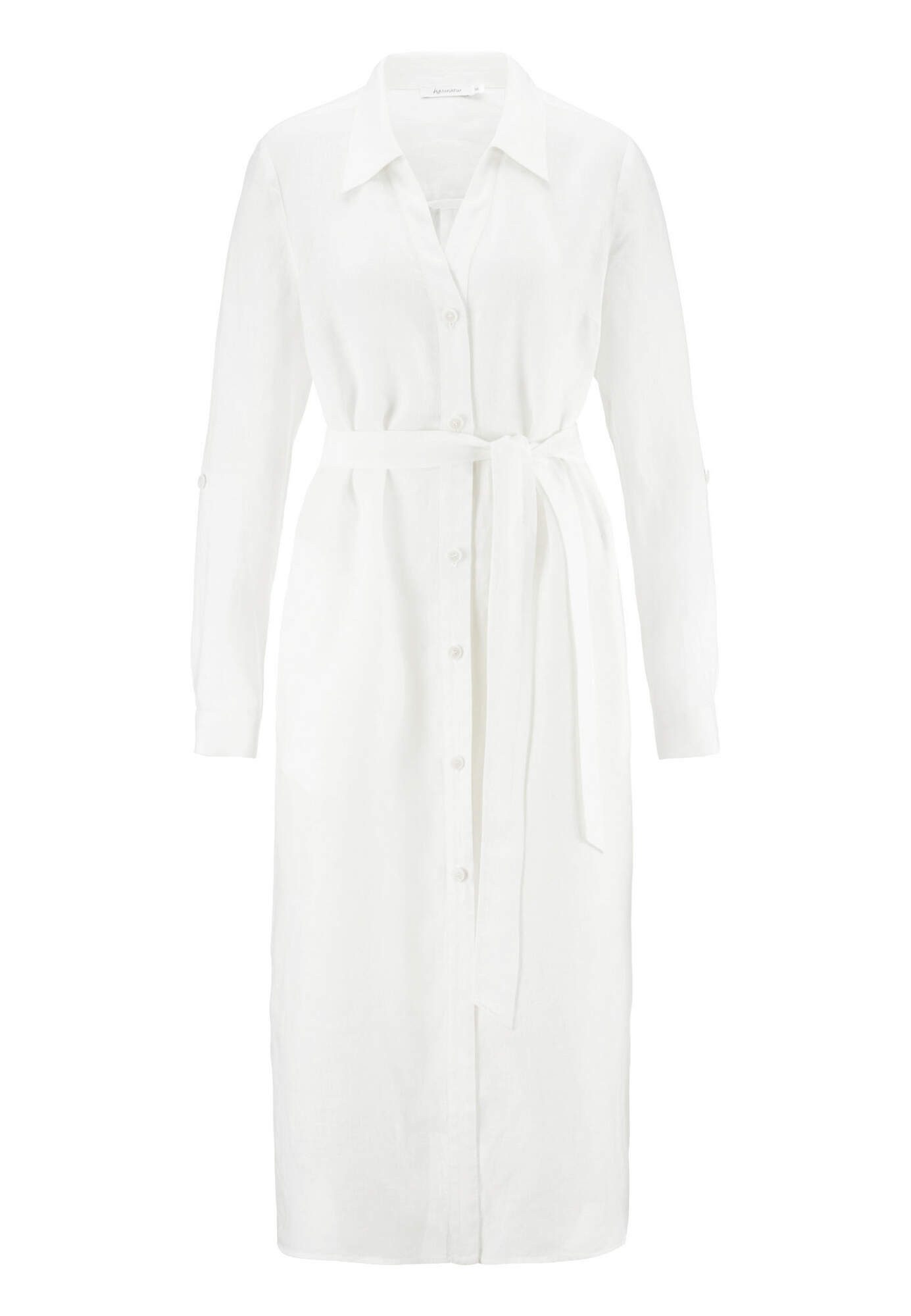 A-Linien-Kleid Midi Relaxed aus reinem Leinen