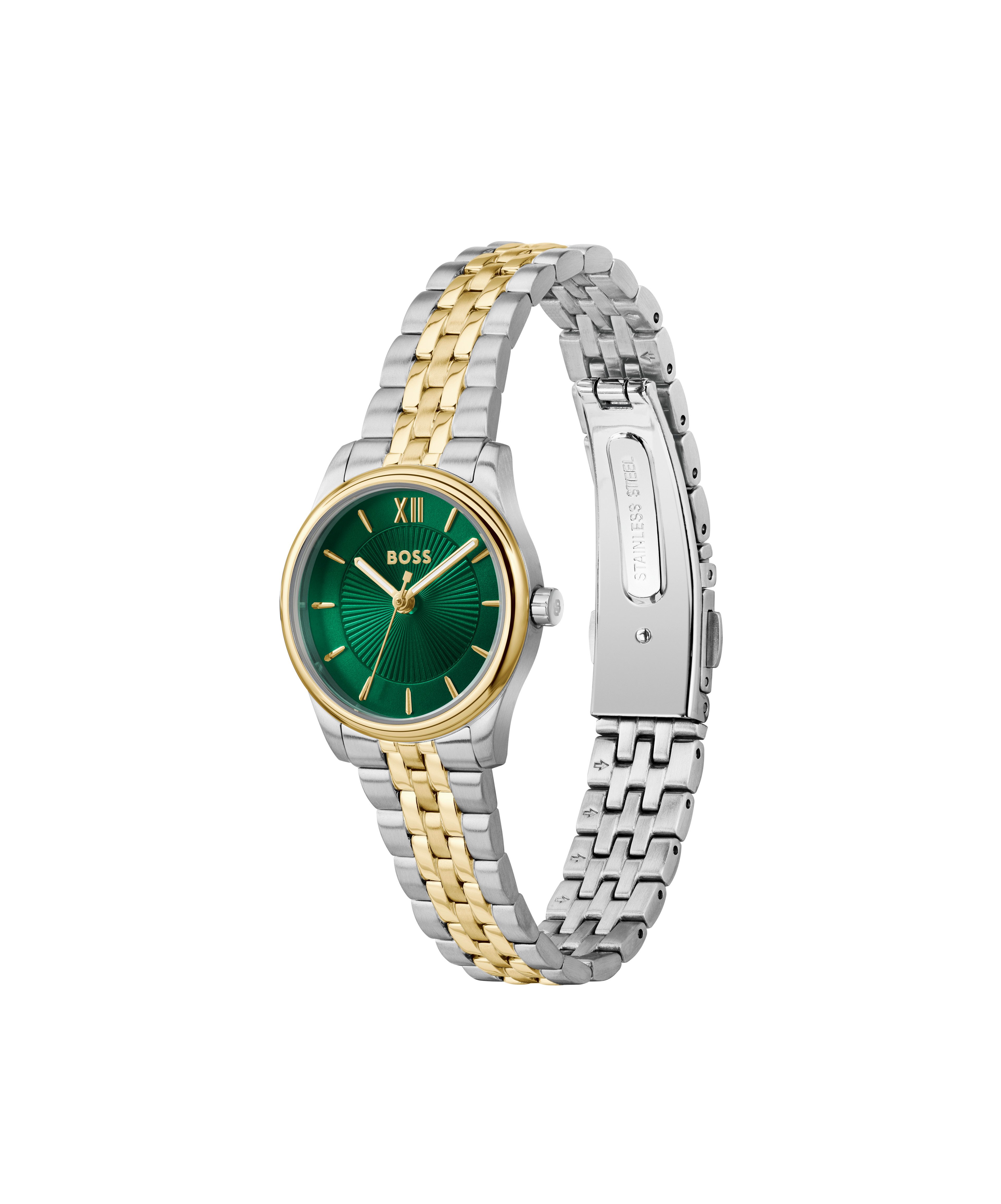 BOSS Quarzuhr GRACEFUL MINA 1502841, Armbanduhr, Damenuhr, Edelstahlarmband, analog