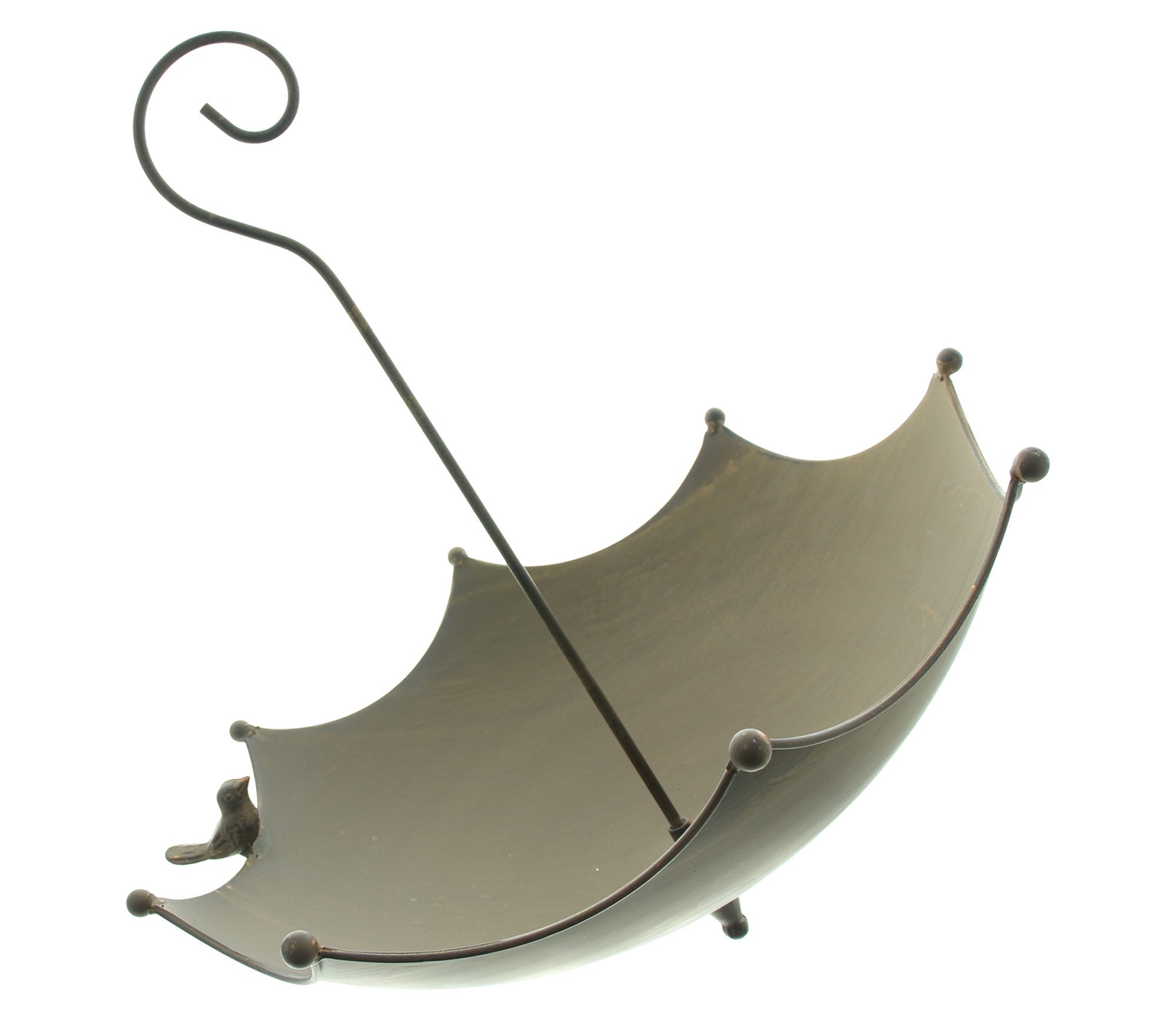 Dekoleidenschaft Vogeltränke "Schirm" aus Metall in Rostoptik, Vogelbad win günstig online kaufen