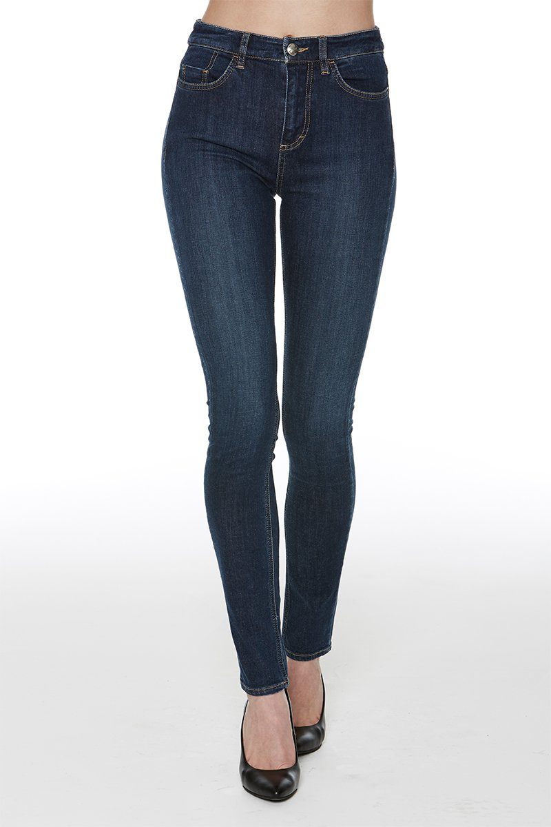 denim blue High-waist-Jeans 420​ wunderwerk Keira
