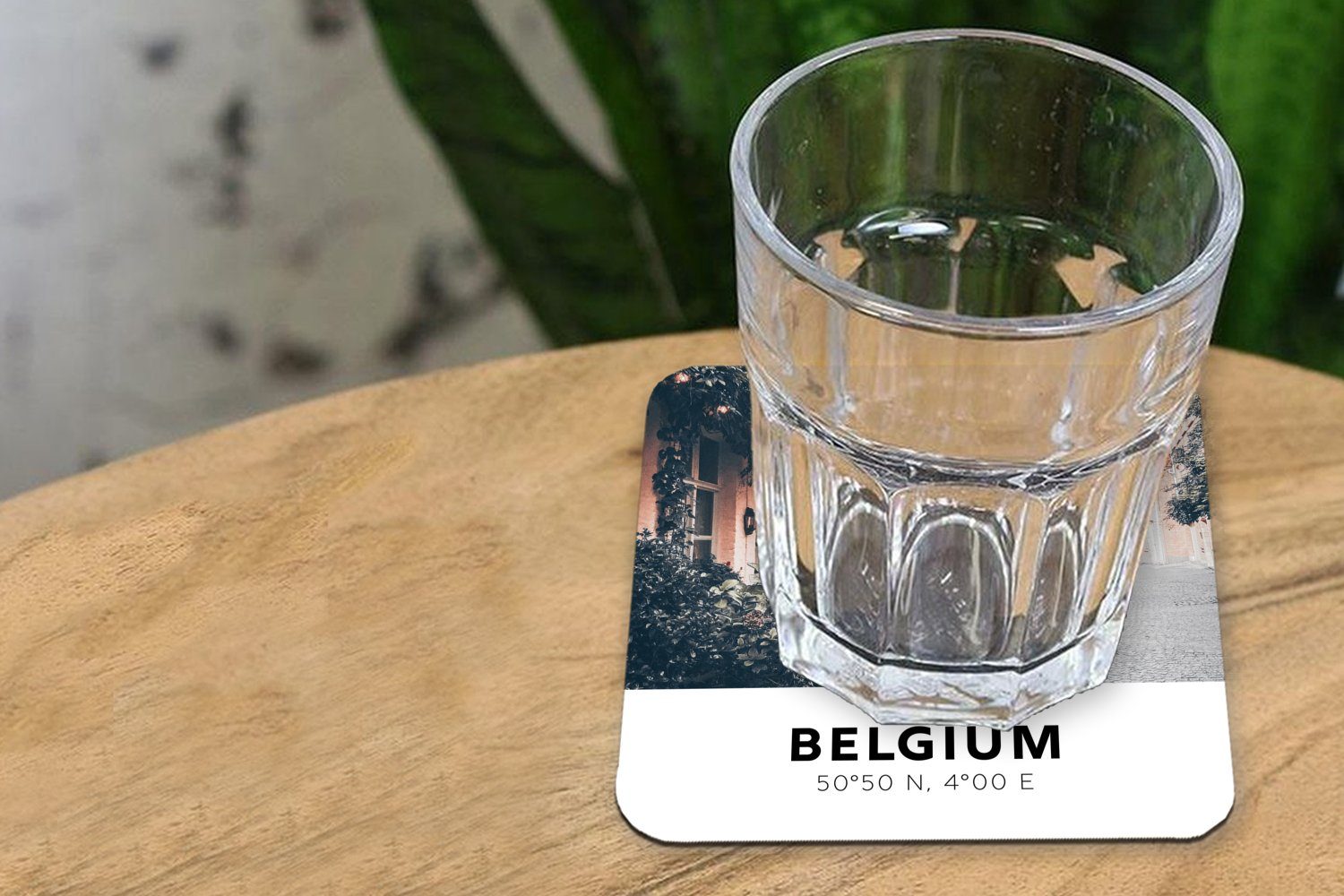 MuchoWow Glasuntersetzer Belgien Untersetzer, Zubehör Tischuntersetzer, - - Gläser, Glasuntersetzer, Tasse für Korkuntersetzer, 6-tlg., Stadt, Terrasse