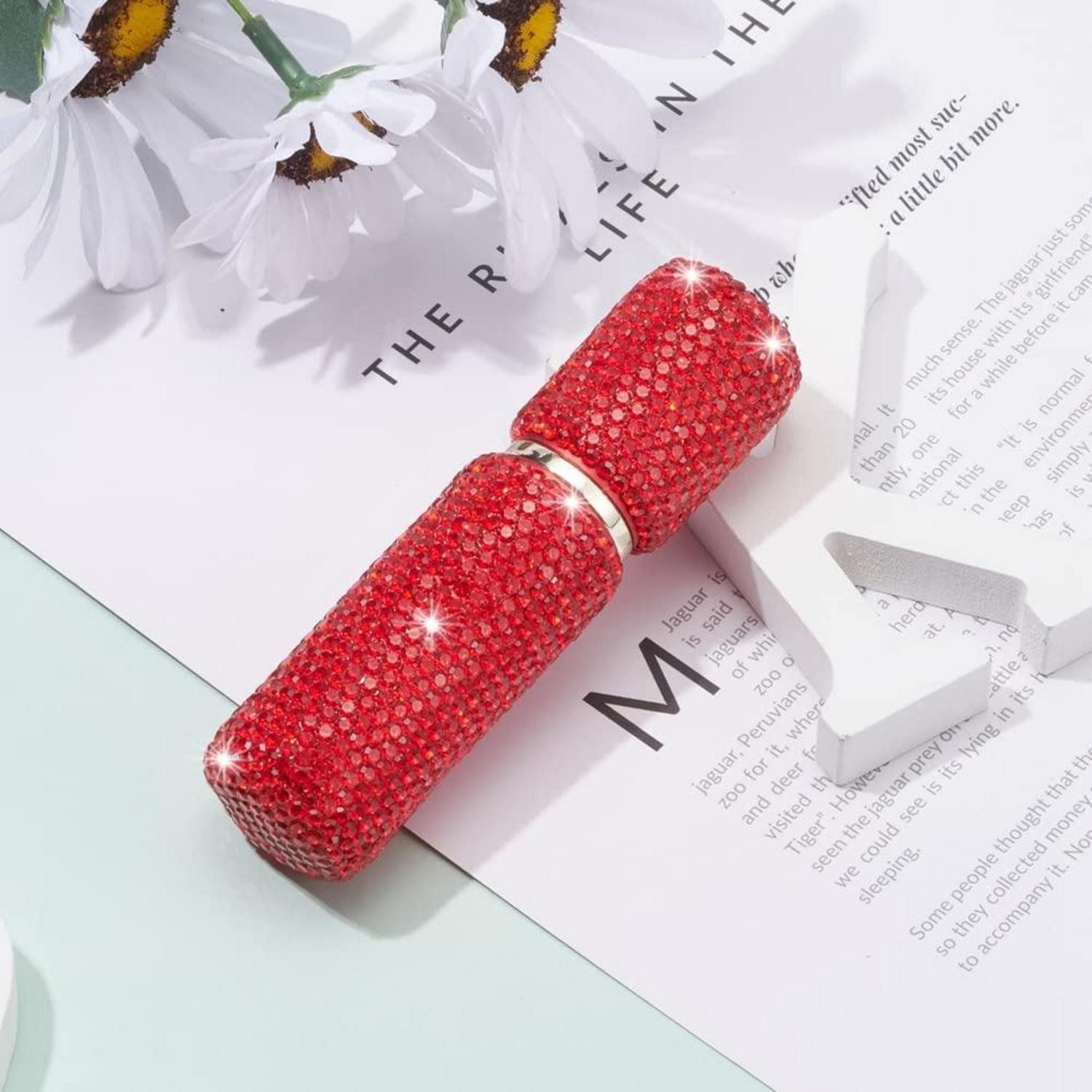 LuxusKollektion Eau de Toilette Parfümzerstäuber 10ml Rot Glitzer