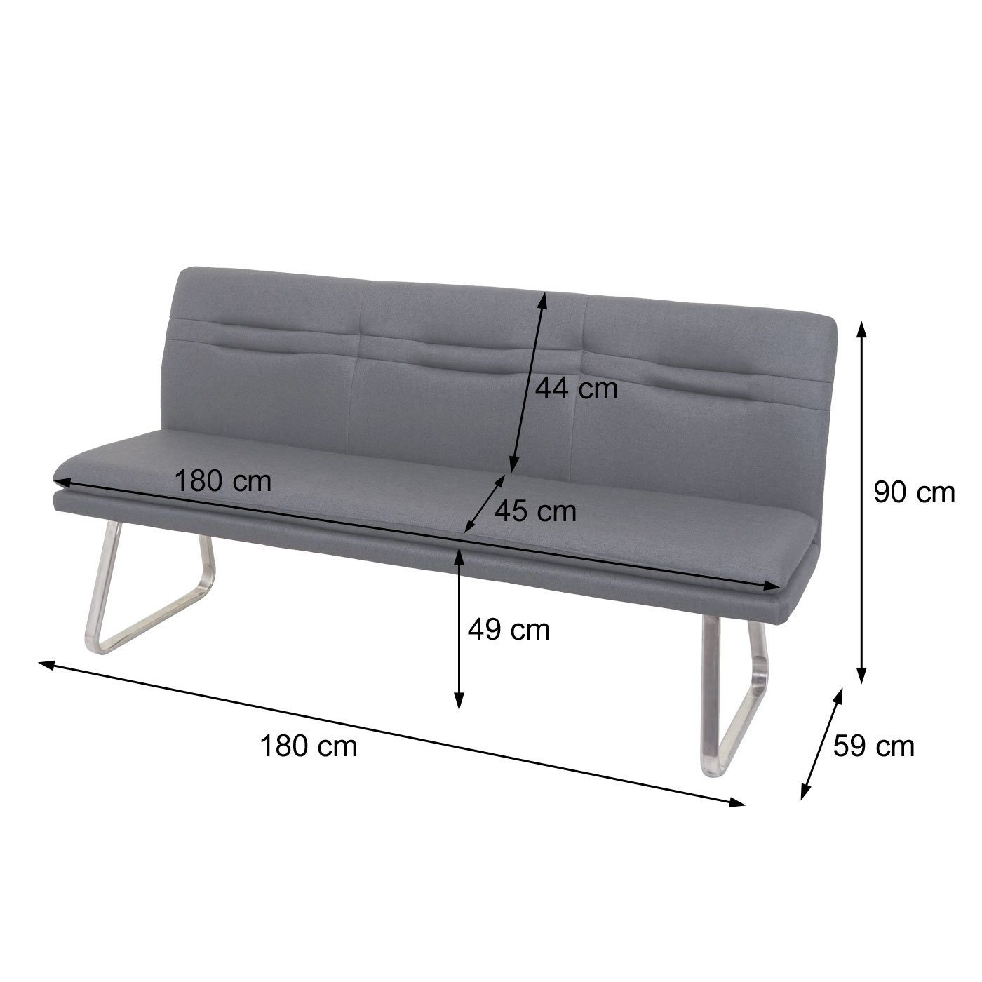 PROREGAL® Sitzbank Sitzbank mit Rückenlehne für bequemes Sitzen in jeder Si günstig online kaufen