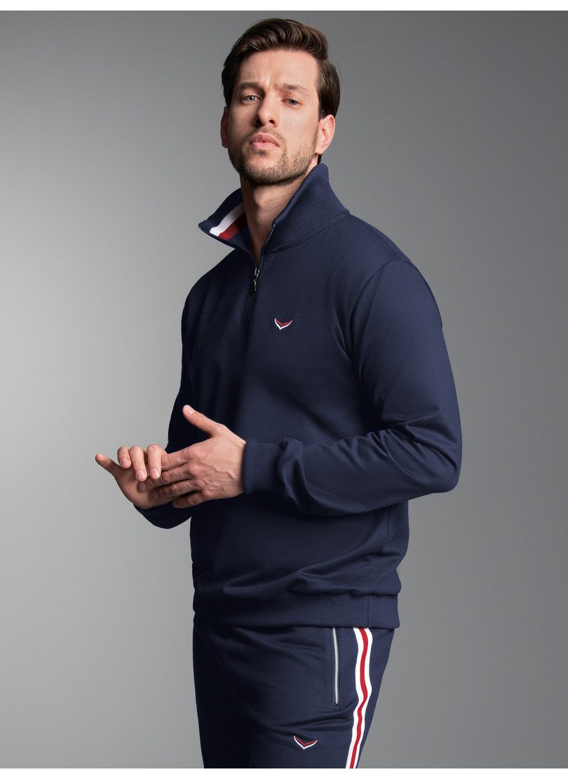 Trigema Sweatshirt TRIGEMA Troyer mit kontrastfarbigen Elementen günstig online kaufen
